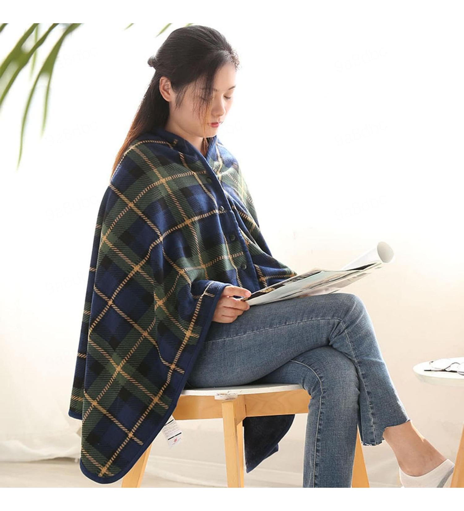 Warm Knee Blanket for Wheelchair - Wearable Thickening Shoulder Shawl with Buttons Doublelayer Extra Wheelchair Shawl for Home Office School Travel - Buy Online on GoSupps.com