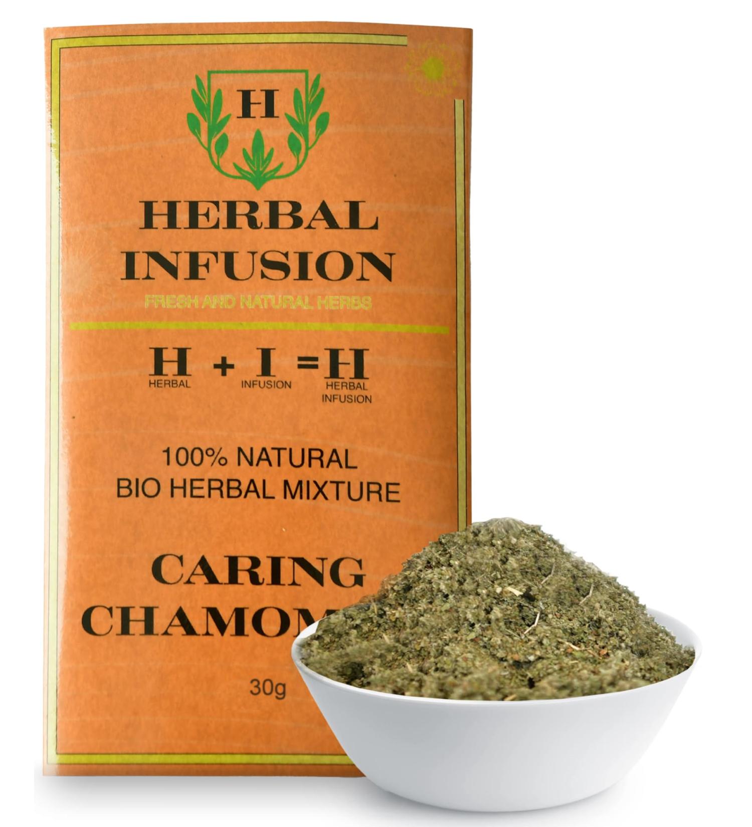 Caring Chamomile - 100% Natural Chamomile Leaf - As Used In Cafes - 30 g - Herbal Infusion - Buy Online on GoSupps.com