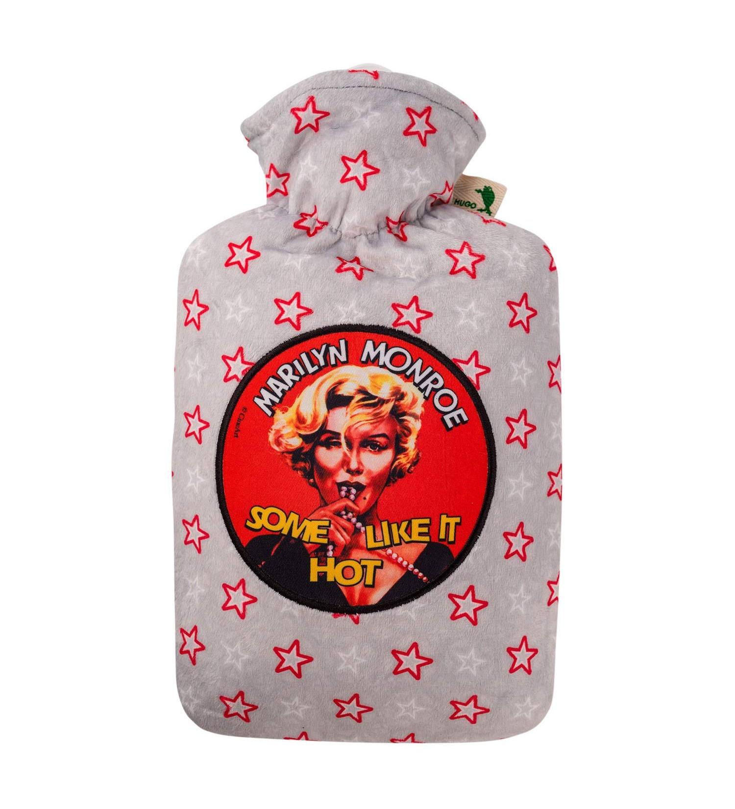 Hugo Frosch Hot Water Bottle 1.8L - Classic Velour Cover Featuring Marilyn Monroe | Eco-Friendly & Stylish Comfort - Buy Online on GoSupps.com