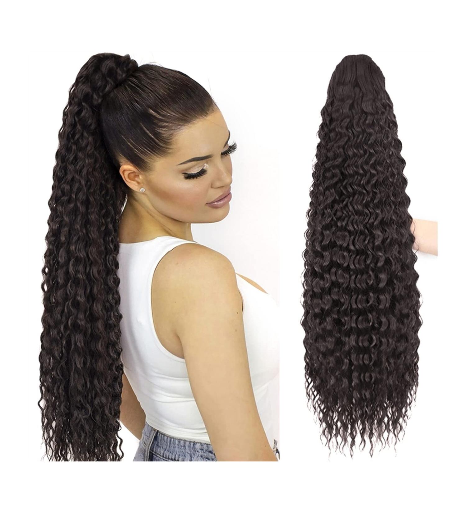 Hair Extensions 24/30 Inch Long Curly Ponytail Extension Synthetic Drawstring Hair Clip Ponytail Wig Hair Bun for Women's Daily Use Hair Pieces For Women (Color : 02 Size : 30inches) 30inches 02 - Buy Online on GoSupps.com