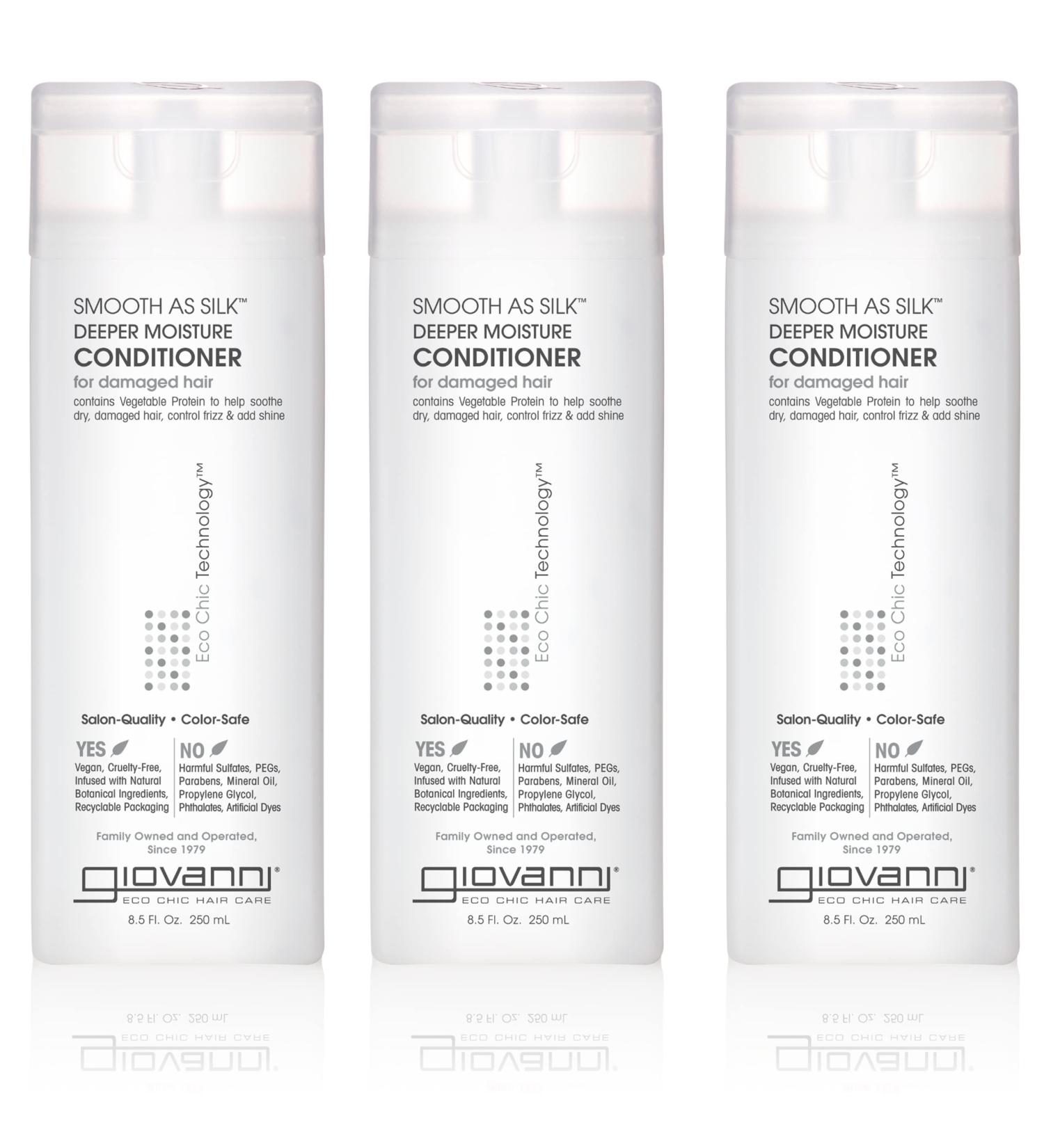 Buy Giovanni Cosmetics Smooth As Silk Conditioner (3 Pack) - 8.5 Fl Oz for Daily Use | Best International Shipping - Buy Online on GoSupps.com