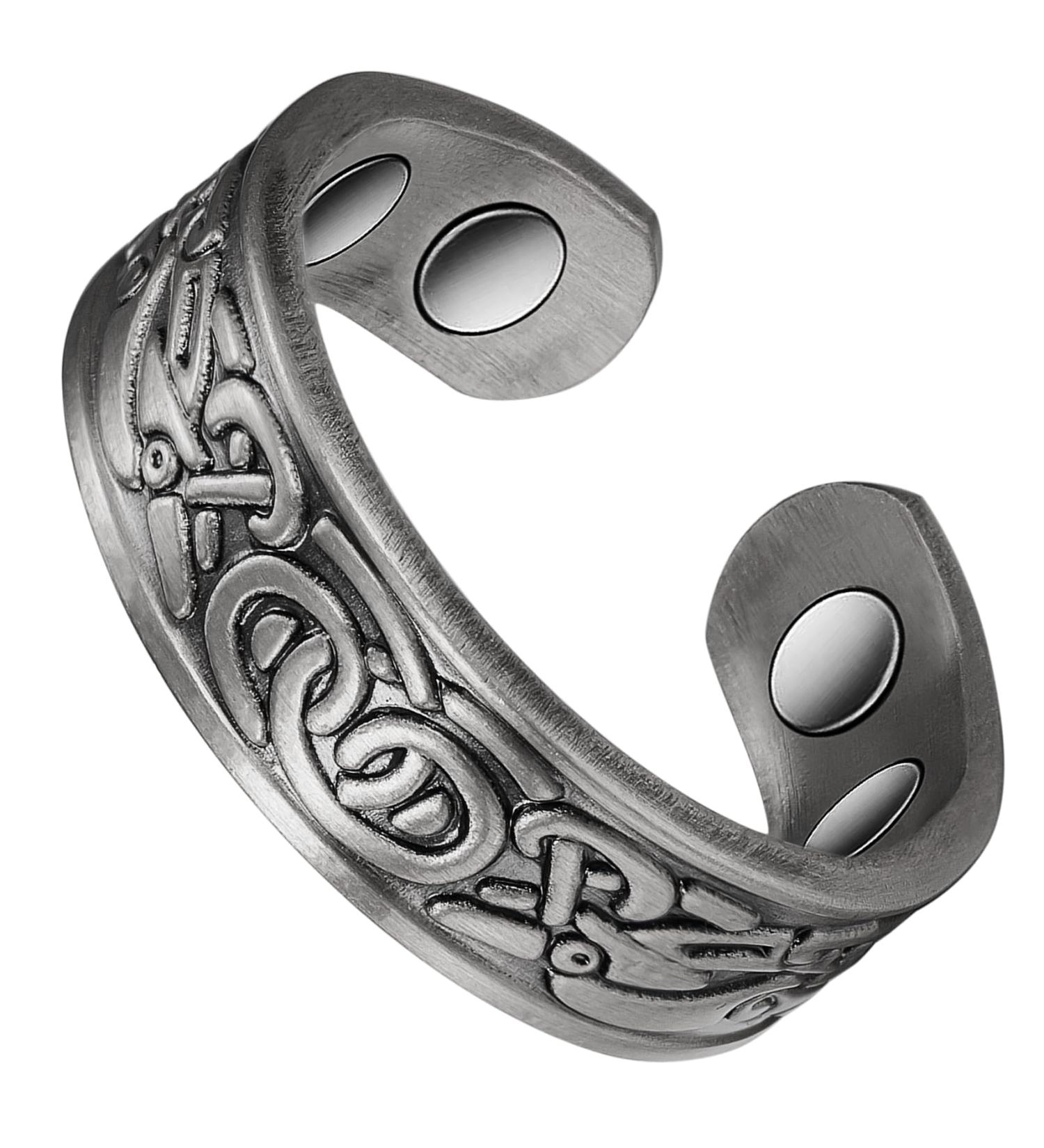 Wollet Magnetic Copper Ring for Arthritis - Adjustable Health Benefits for Men & Women - Stylish Silver Design (CPR-0915S) - Buy Online on GoSupps.com