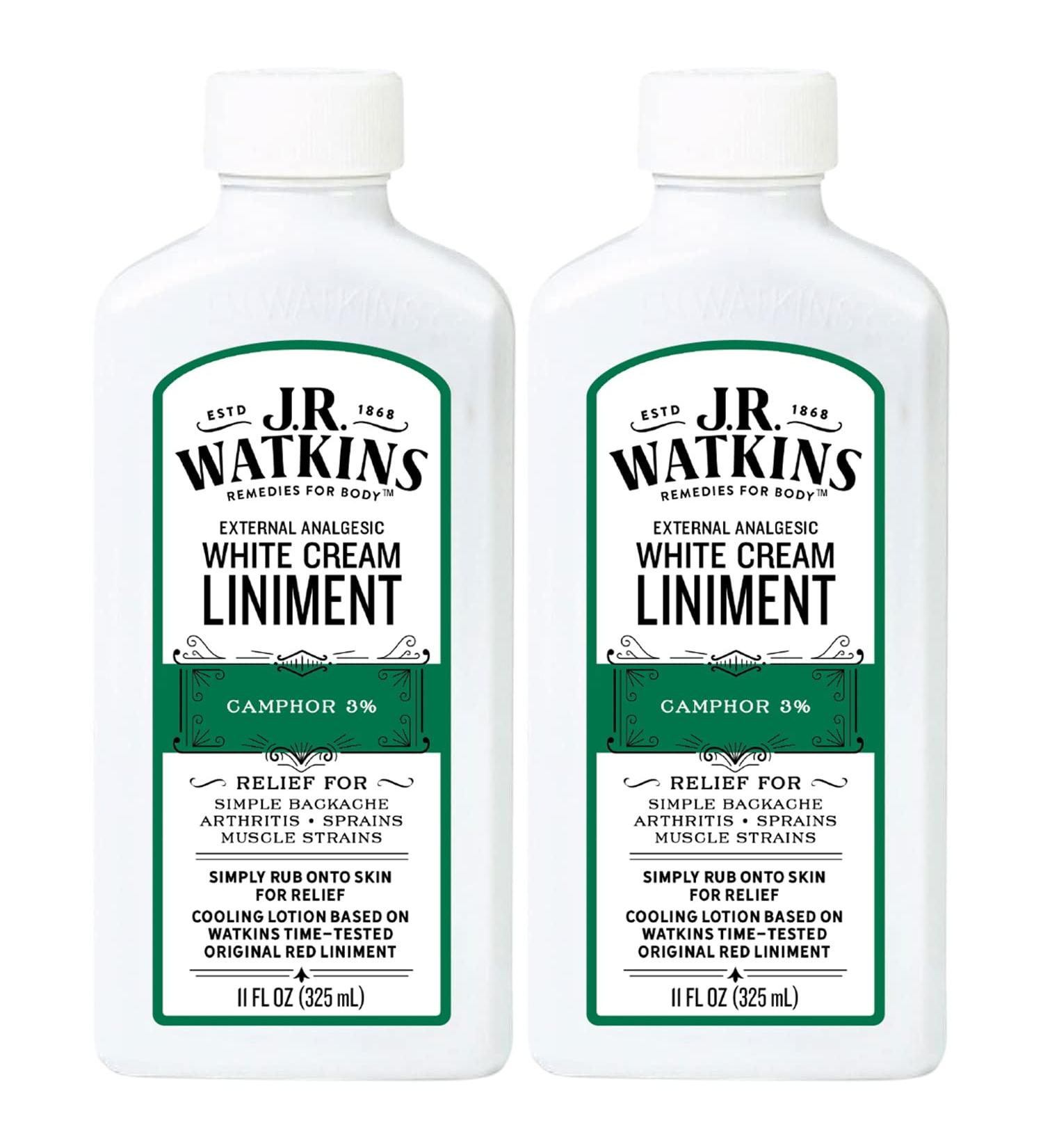 J.R. Watkins White Cream Liniment 11oz - Soothing Pain Relief Cream - Buy Online on GoSupps.com