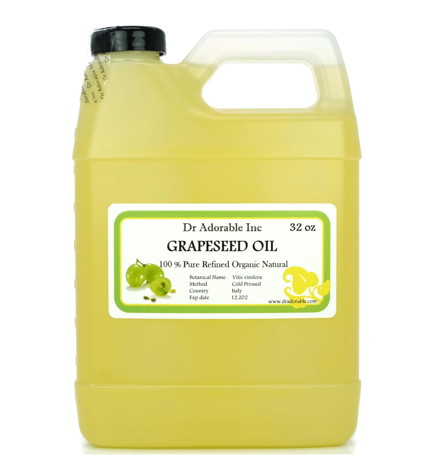 Buy Dr Adorable 32 oz Grapeseed Oil - 100% Pure Cold Pressed Organic - International Shipping Available - Buy Online on GoSupps.com