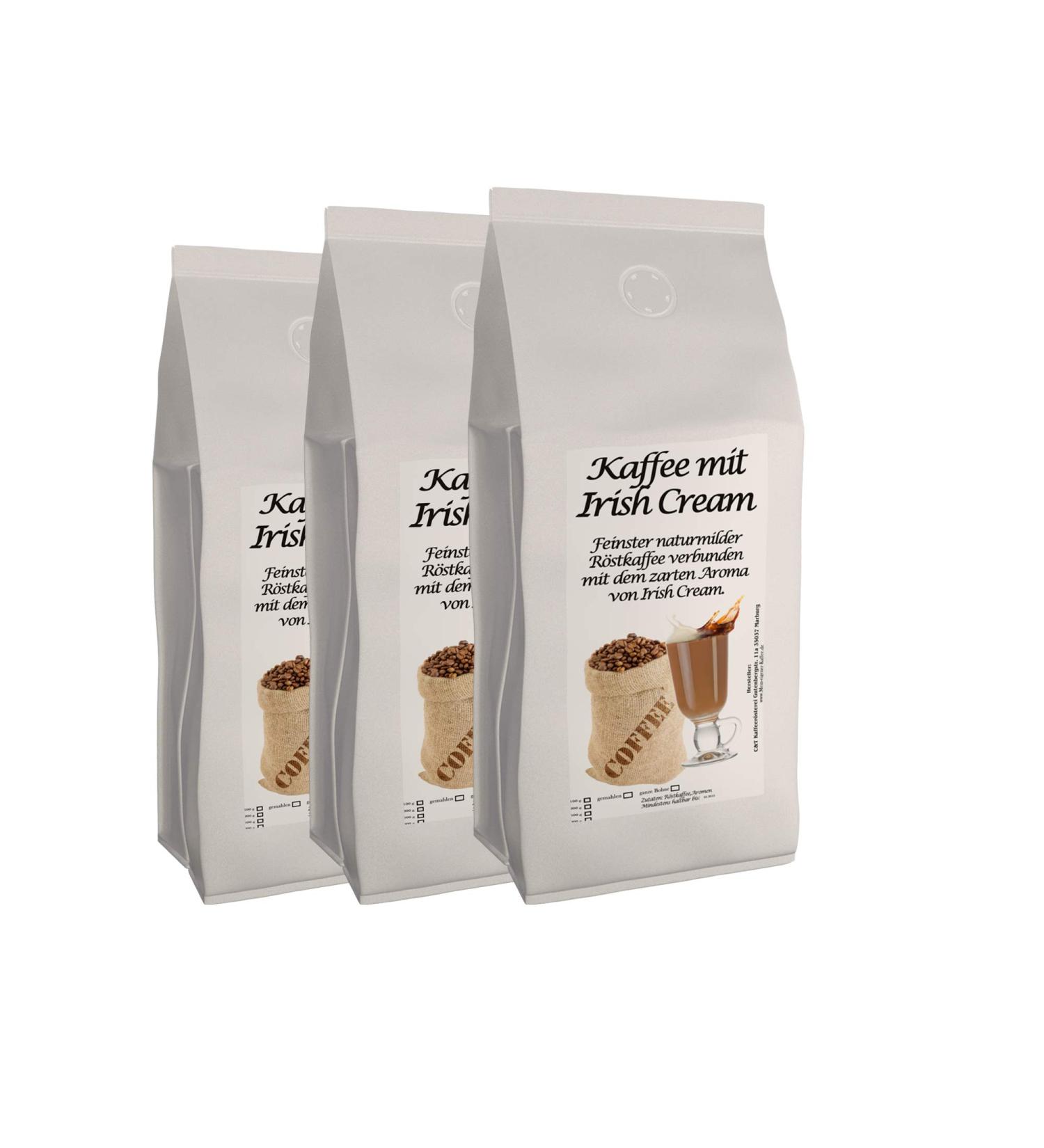 C&T Aromatic Coffee Flavored Coffee Irish Cream 3 x 1000 g Economy Pack Premium Coffee Flavored Coffee