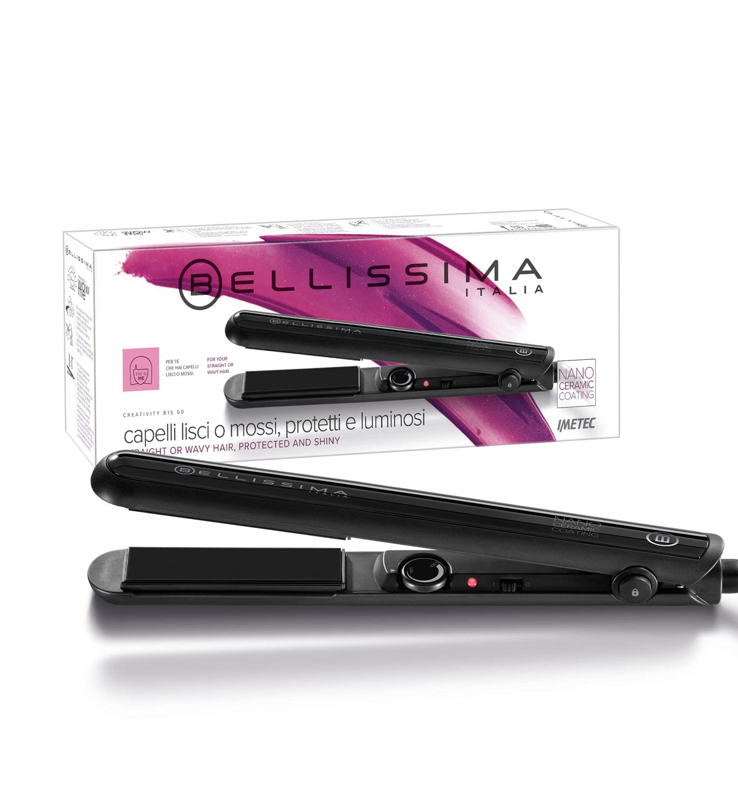 Bellissima Creativity Hair Straightener B15 50 Black - Hair Straightener for Smooth Curly or Wavy Hairstyles - Nano Ceramic Coating & Ja - Buy Online on GoSupps.com