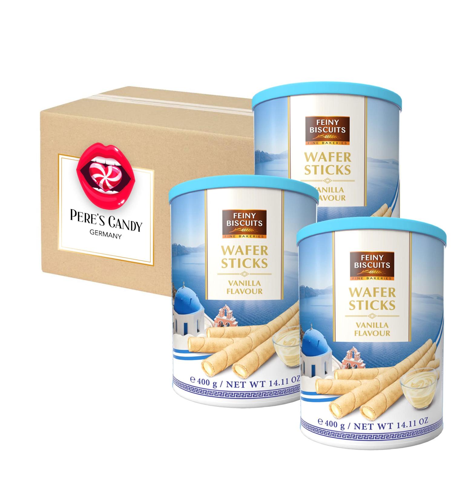 Buy 1.2 kg Vanilla Wafer Sticks - Pere's Candy 3-Pack (3 x 400 g) | Delightful Wafer Rolls with Vanilla Cream - International Shipping Available - Buy Online on GoSupps.com