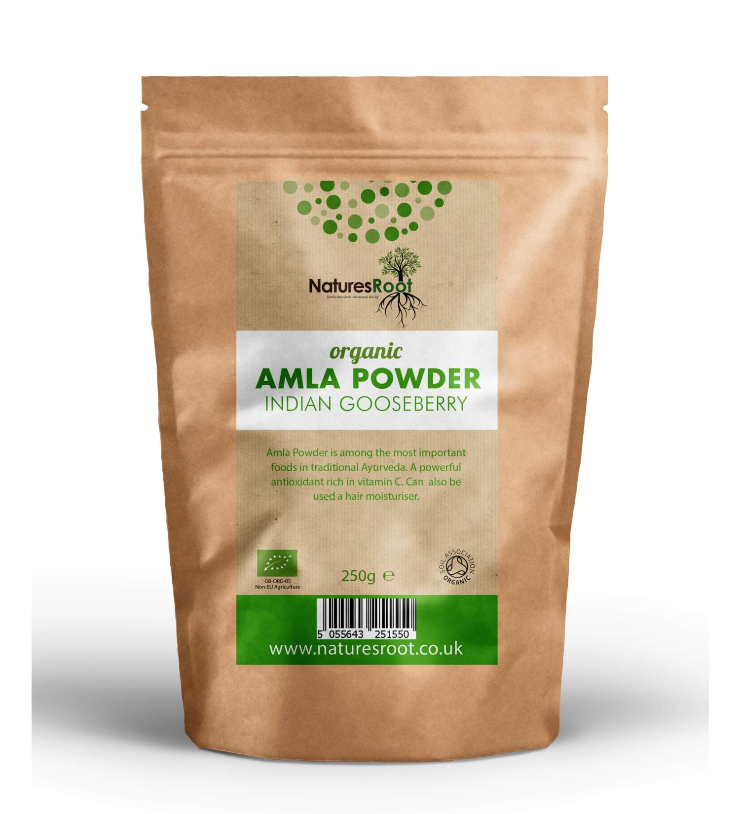 Natures Root Organic Amla Powder for Hair Fights Hair Loss Hair Growth Reduces Gray Hair. - Buy Online on GoSupps.com