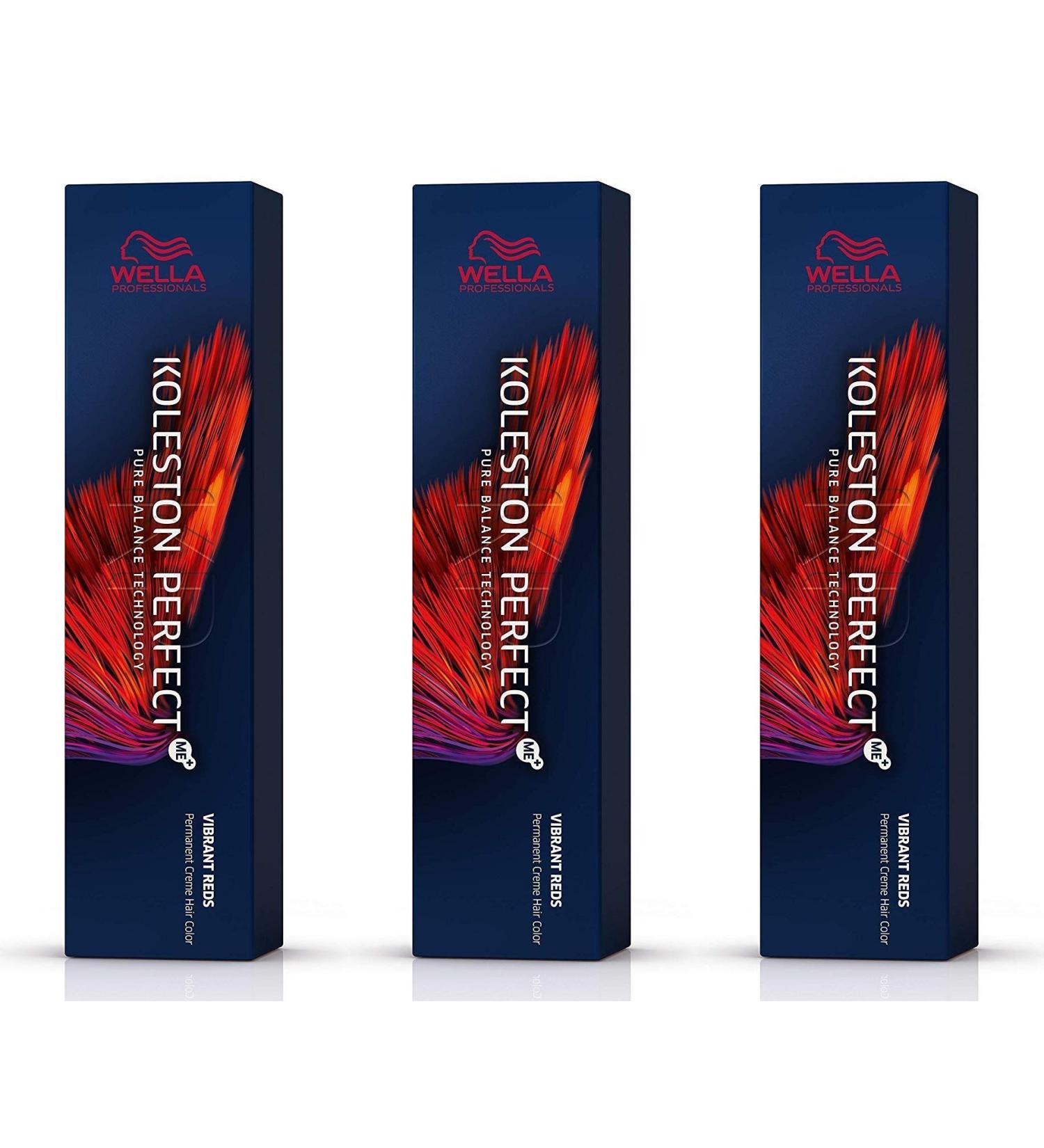 Wella 3 pack Koleston Perfect Me+ KP VIBRANT REDS 8/45 light blonde red-mahogany