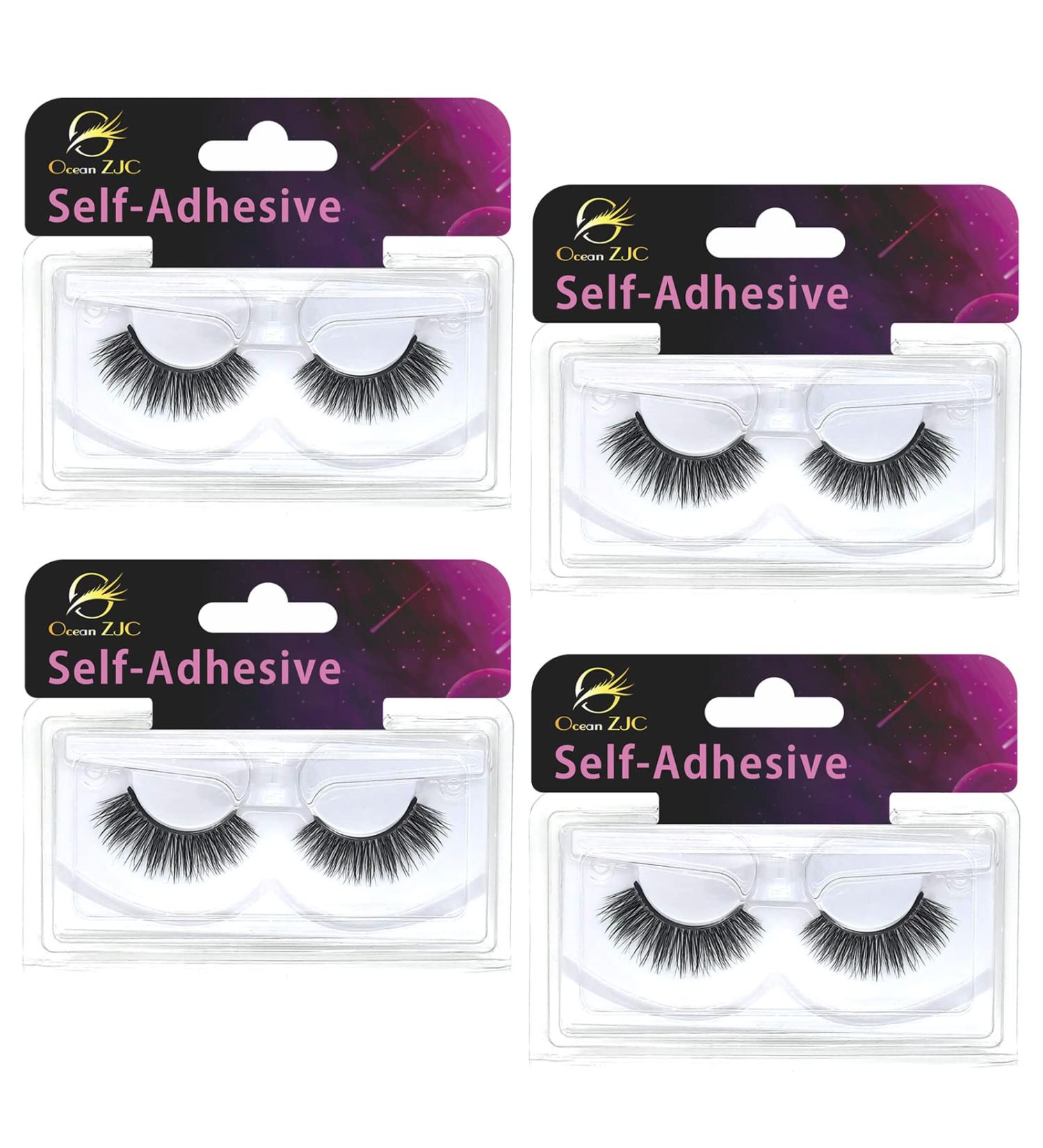 Self-Adhesive Wispy Long False Eyelashes - Natural Fluffy Extensions - Soft, Glue-Free Makeup Lashes (4 Pack A103) - Buy Online on GoSupps.com