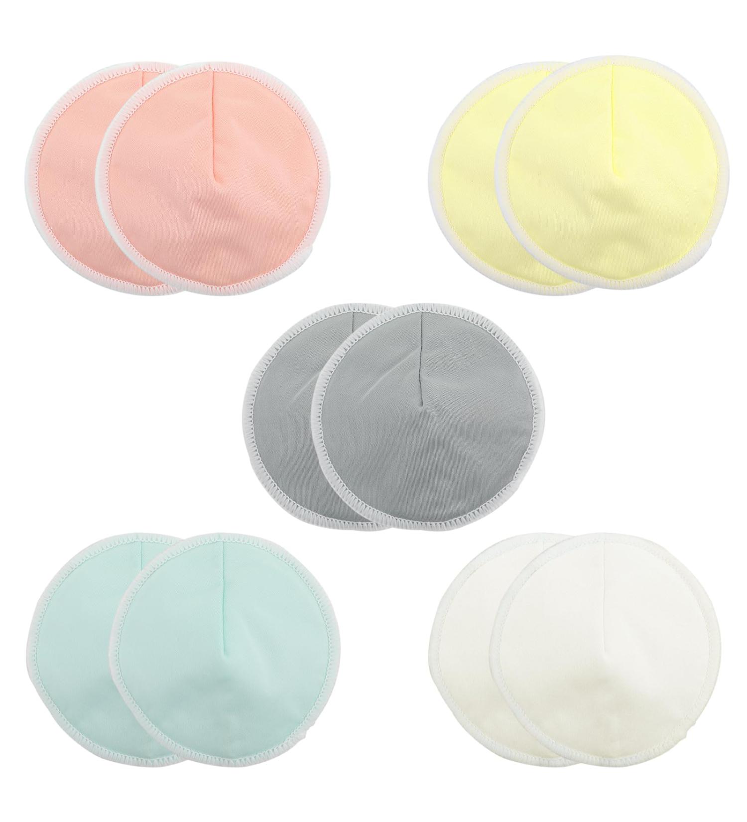 Organic Bamboo Reusable Nursing Pads - 10 Pack | Soft & Breathable 3 Layered Maternity Breastfeeding Essentials | Washable Nipple Covers for New Mothers (5 Pairs 12cm) - Buy Online on GoSupps.com
