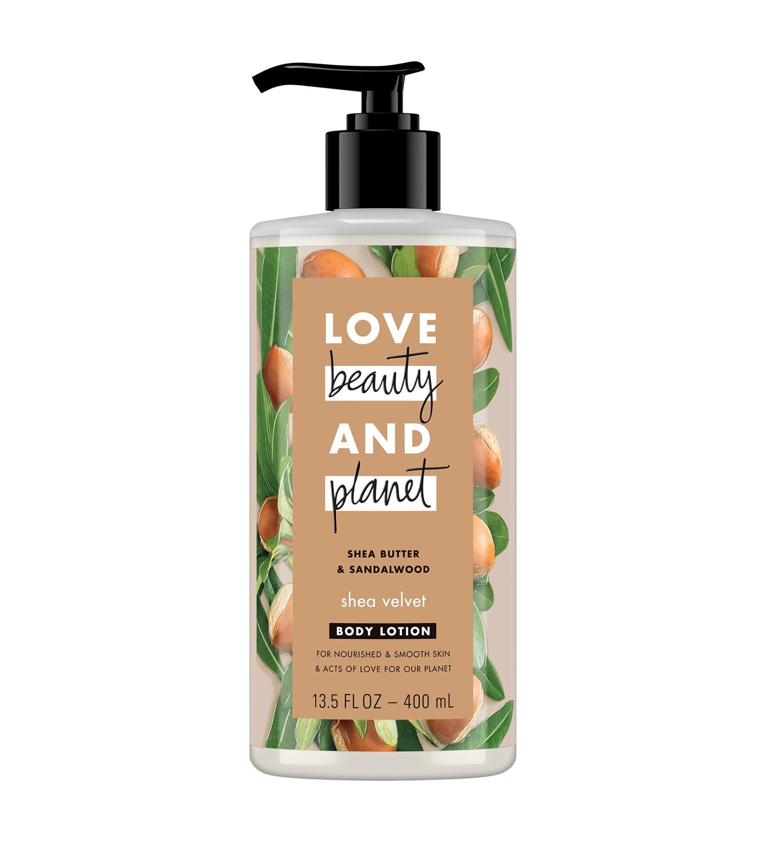 Love Beauty and Planet Shea Velvet Body Lotion - Shea Butter & Sandalwood 13.5 fl oz | Nourishing Moisturizer - Buy Online on GoSupps.com