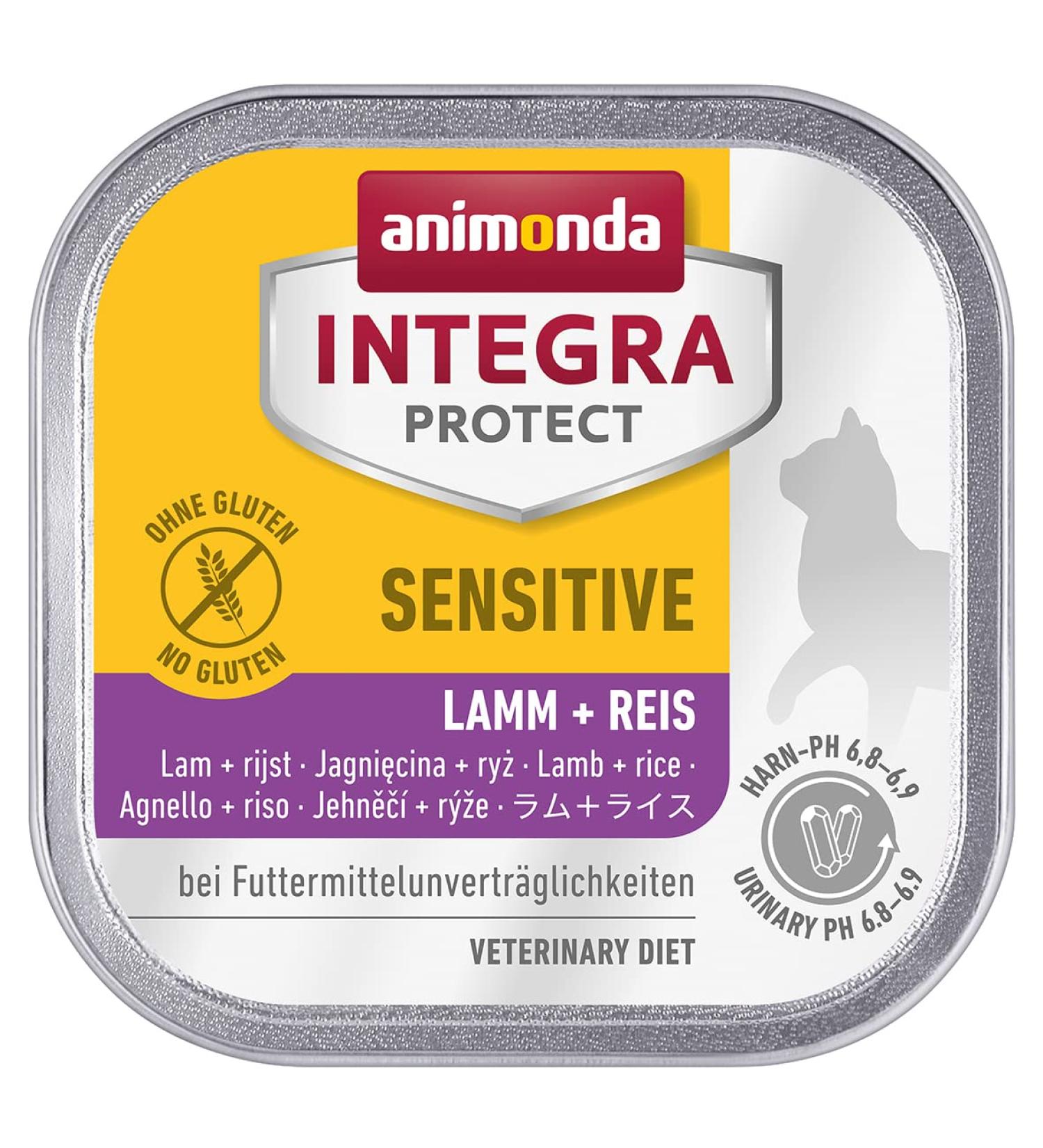 Animonda Integra Protect Cat Sensitive Diet - Wet Cat Food for Allergies with Lamb & Rice - 16 x 100g Pack - Buy Online on GoSupps.com