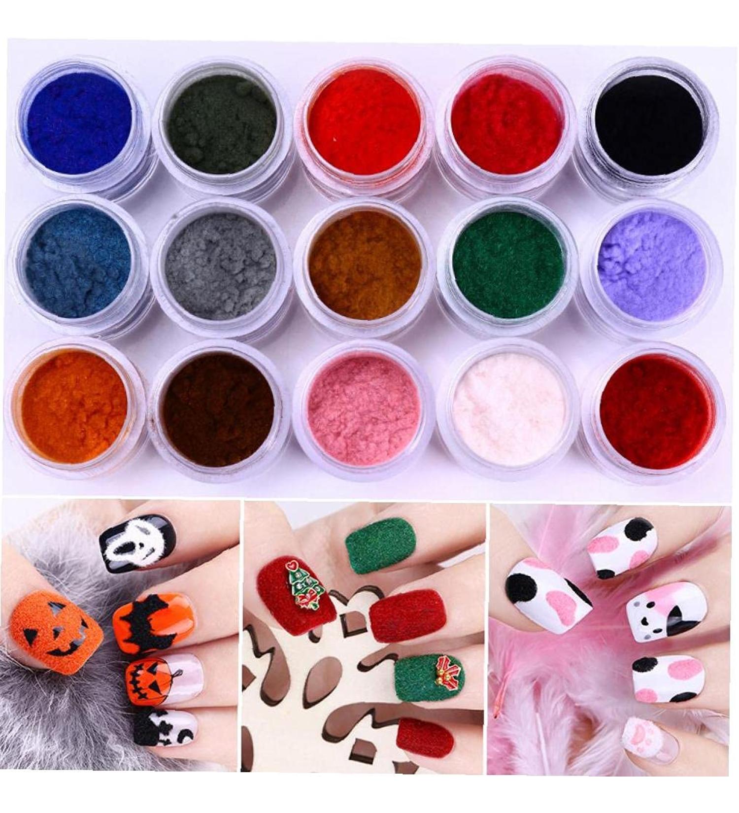 10ml Fuzzy Flocking Colorful Dust for Nail Art | Velvet Glitter Powder for Manicure & Christmas Decorations - Buy Online on GoSupps.com