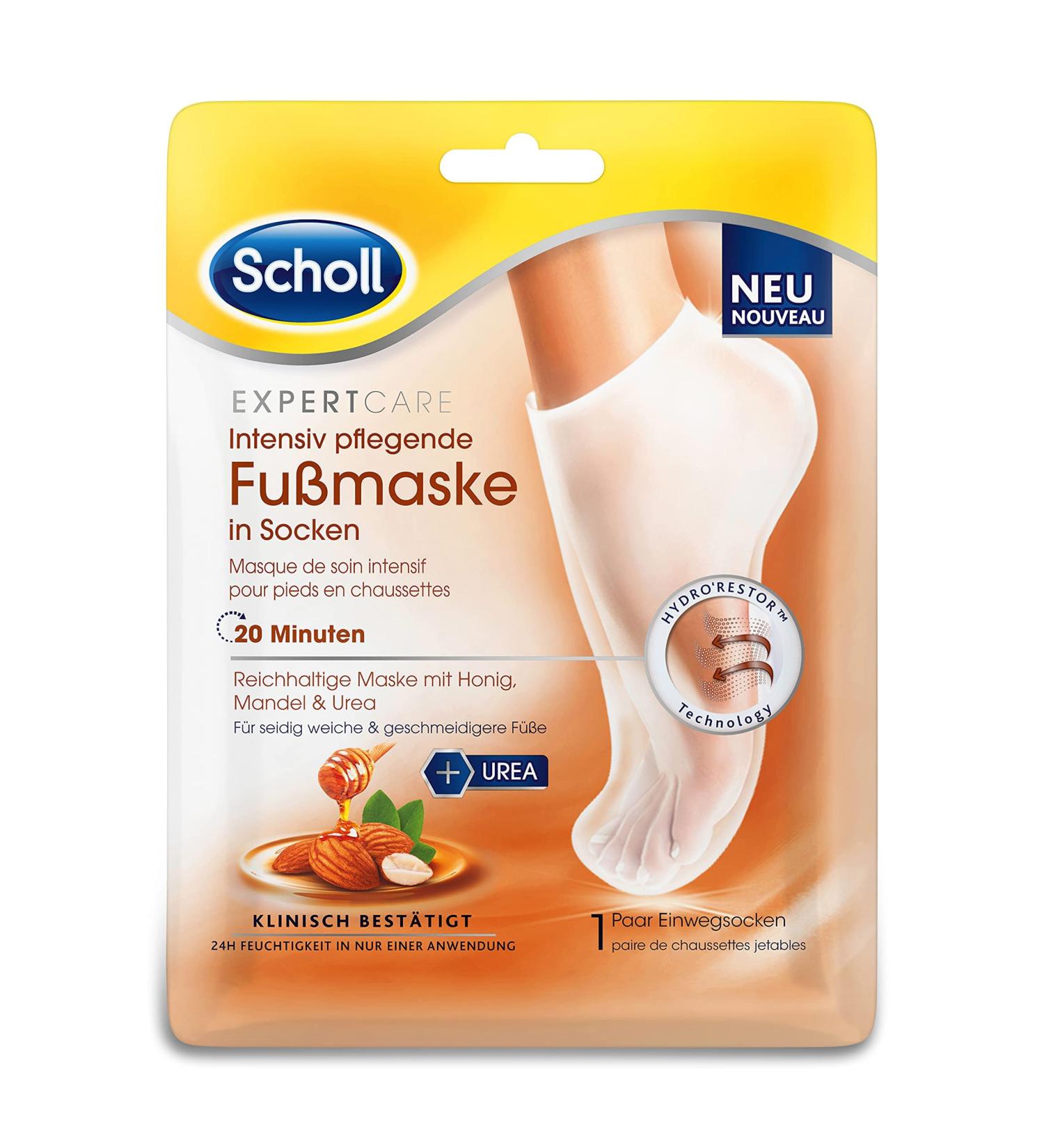Scholl Expertcare Intensive Nourishing Foot Mask Socks - Honey & Almond | 1 Pair Disposable Socks for Soft Feet - International Shipping Available - Buy Online on GoSupps.com