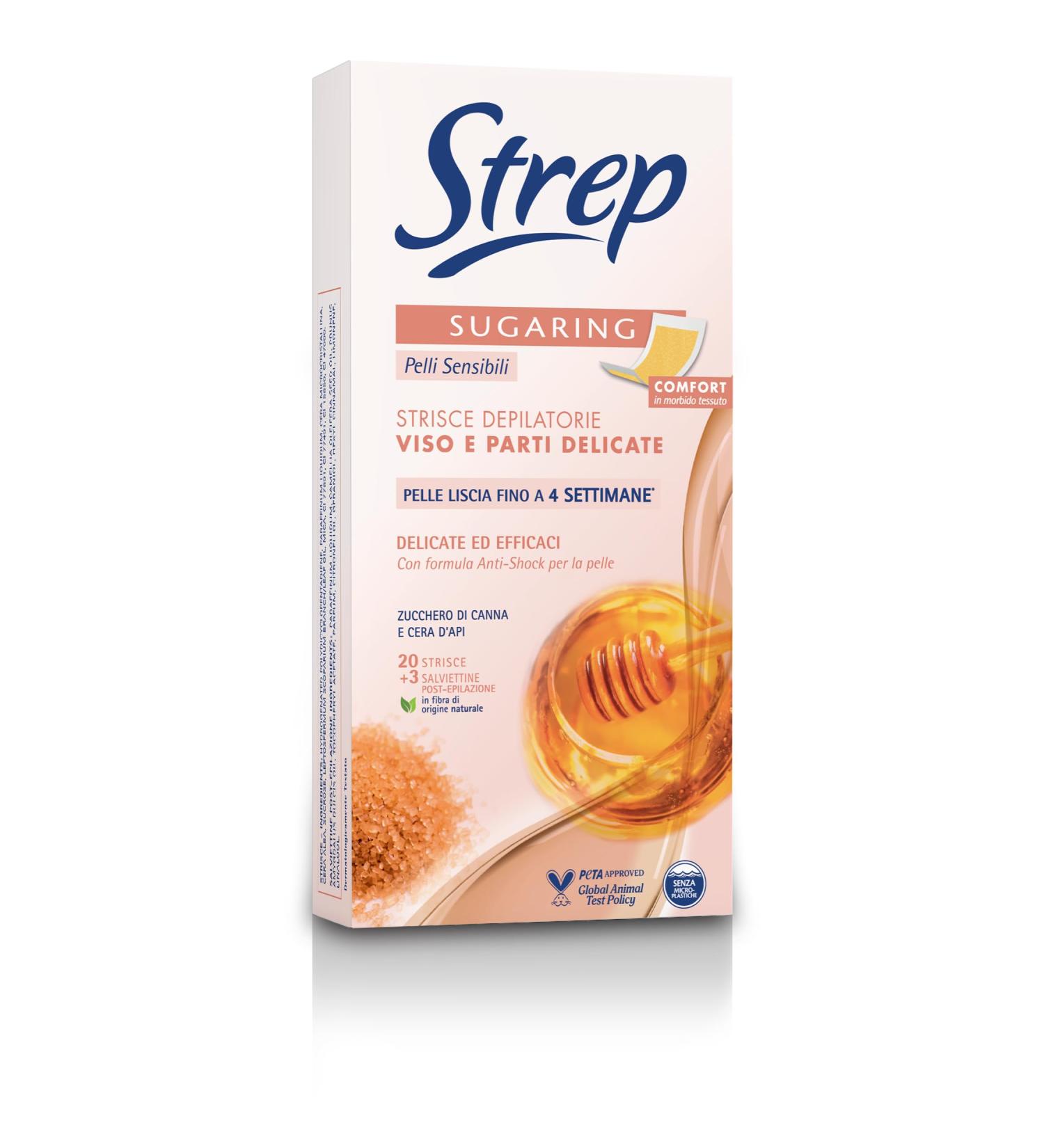 Sugaring Hair Removal Strips for Face - 20 Organic Sugar Strips for Gentle Hair Removal - International Shipping Available - Buy Online on GoSupps.com