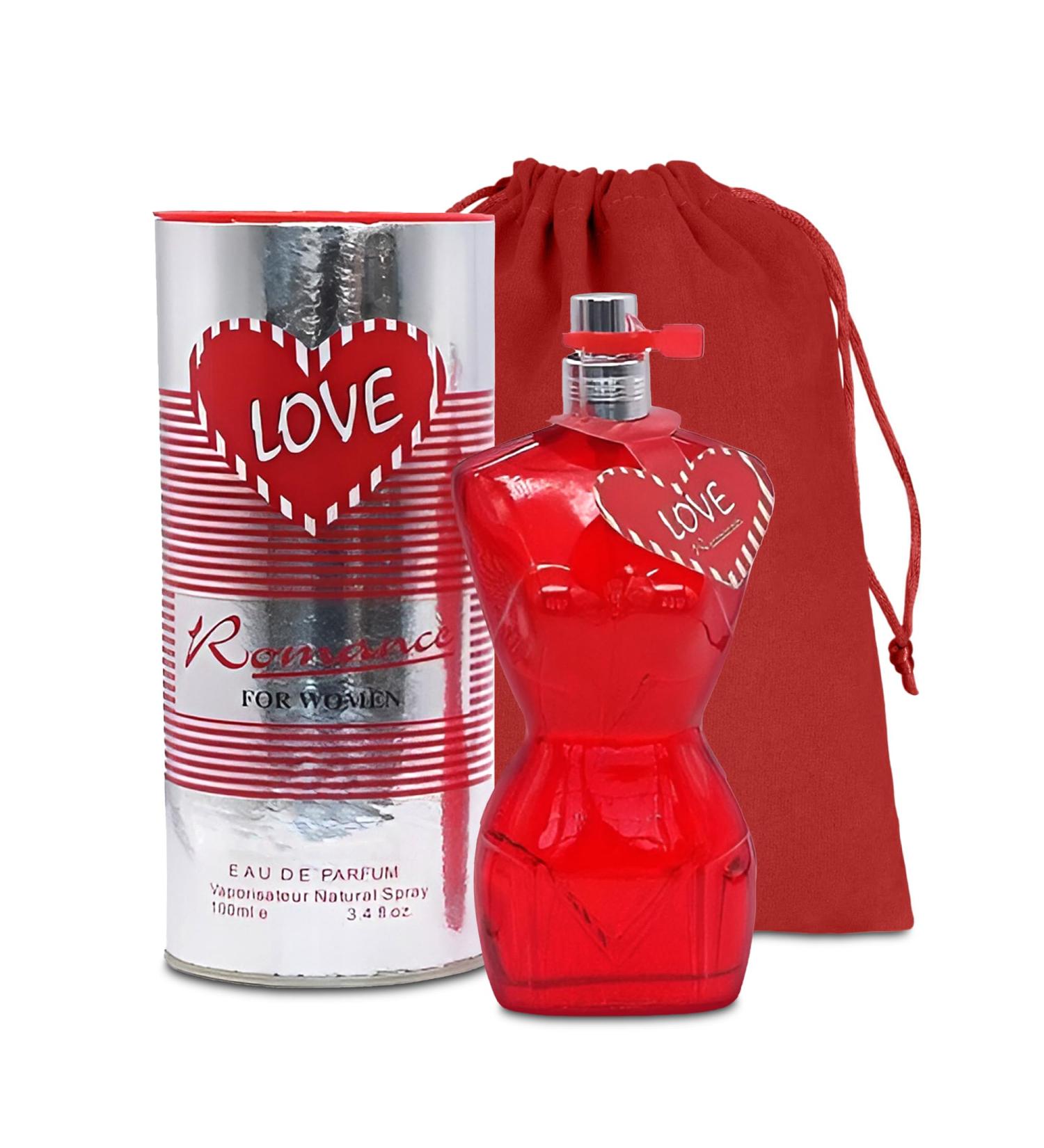 Romance Women Eau de Parfum Spray Perfume Fragrance For Women-Daywear Casual Daily Cologne Set with Suede Pouch- 3.4 Fl Oz Bottle Beauty Gift for Birthday Anniversary