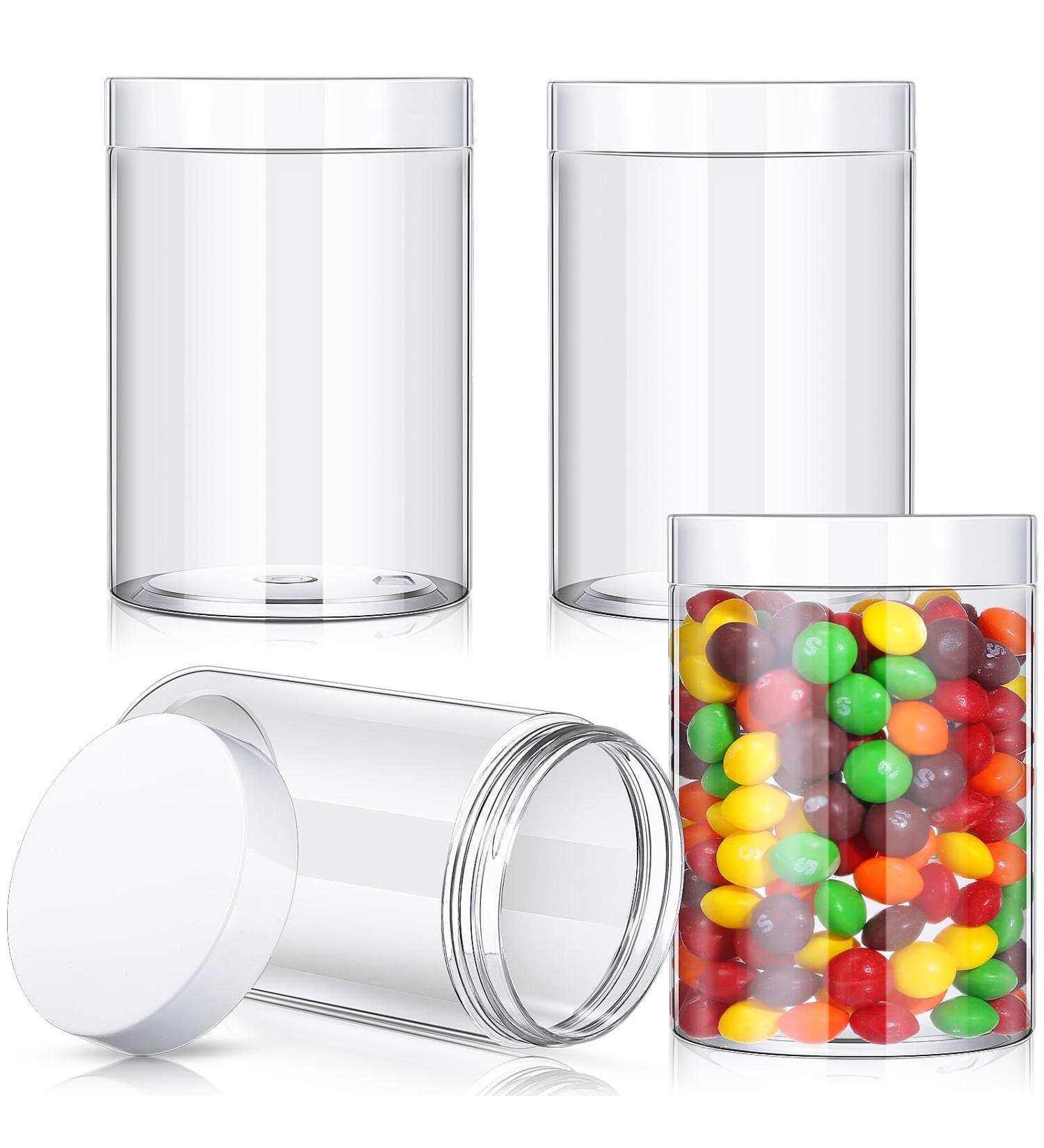 Patelai 4 Pieces Round Clear Wide-mouth Leak Proof Plastic Container Jars with Lids for Travel Storage Makeup Beauty Products Face Creams Oils Salves Ointments DIY Making or Others (White 12 Ounce) - Buy Online on GoSupps.com