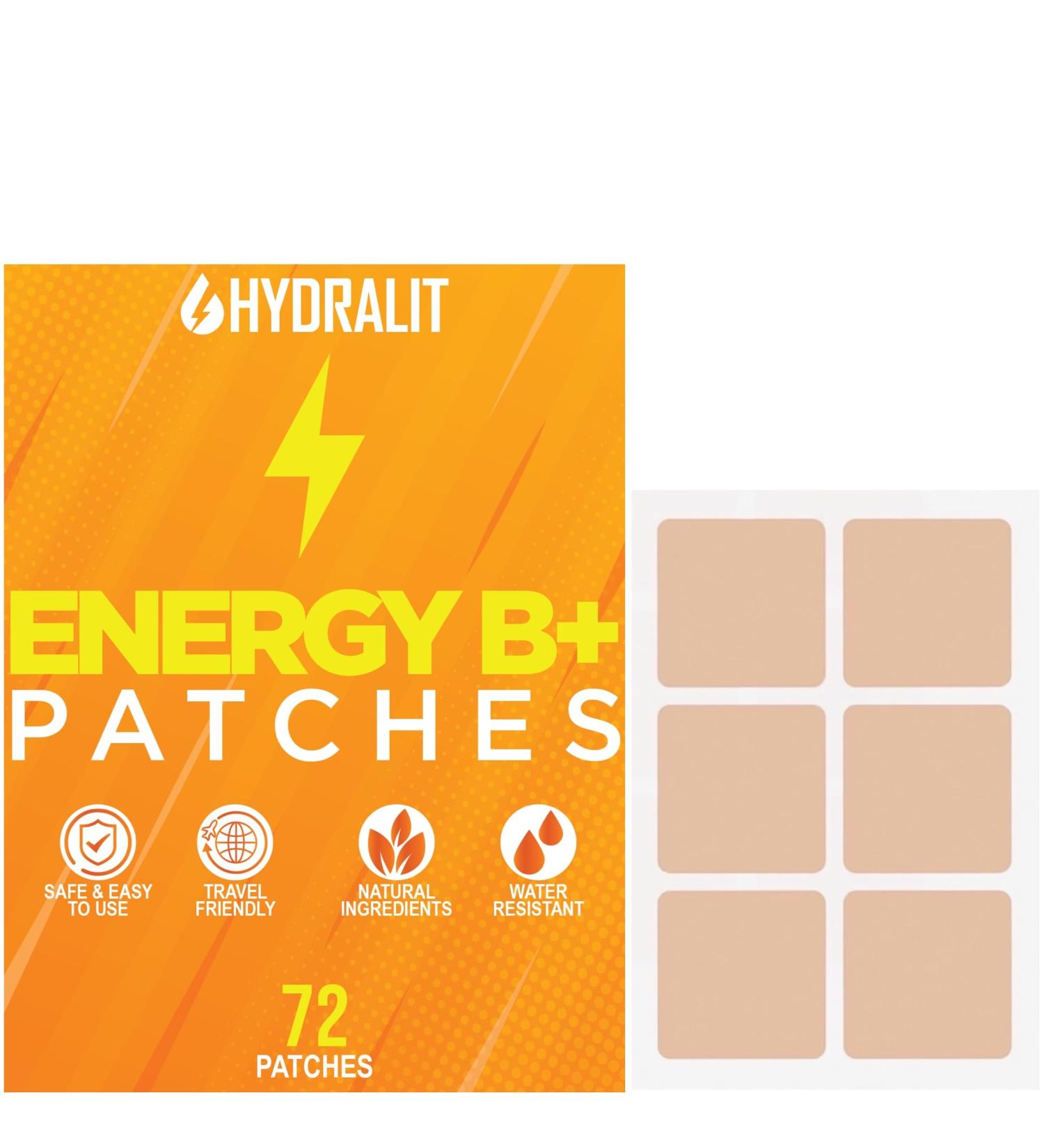 Hydralit Energy Patch for Adults Men Women Topical Daily Wellness Awake B12 Patches Sustained Natural Ingredients Boost Time-Released Formula Long-Lasting Skin Travel Friendly 72 Pack - Buy Online on GoSupps.com
