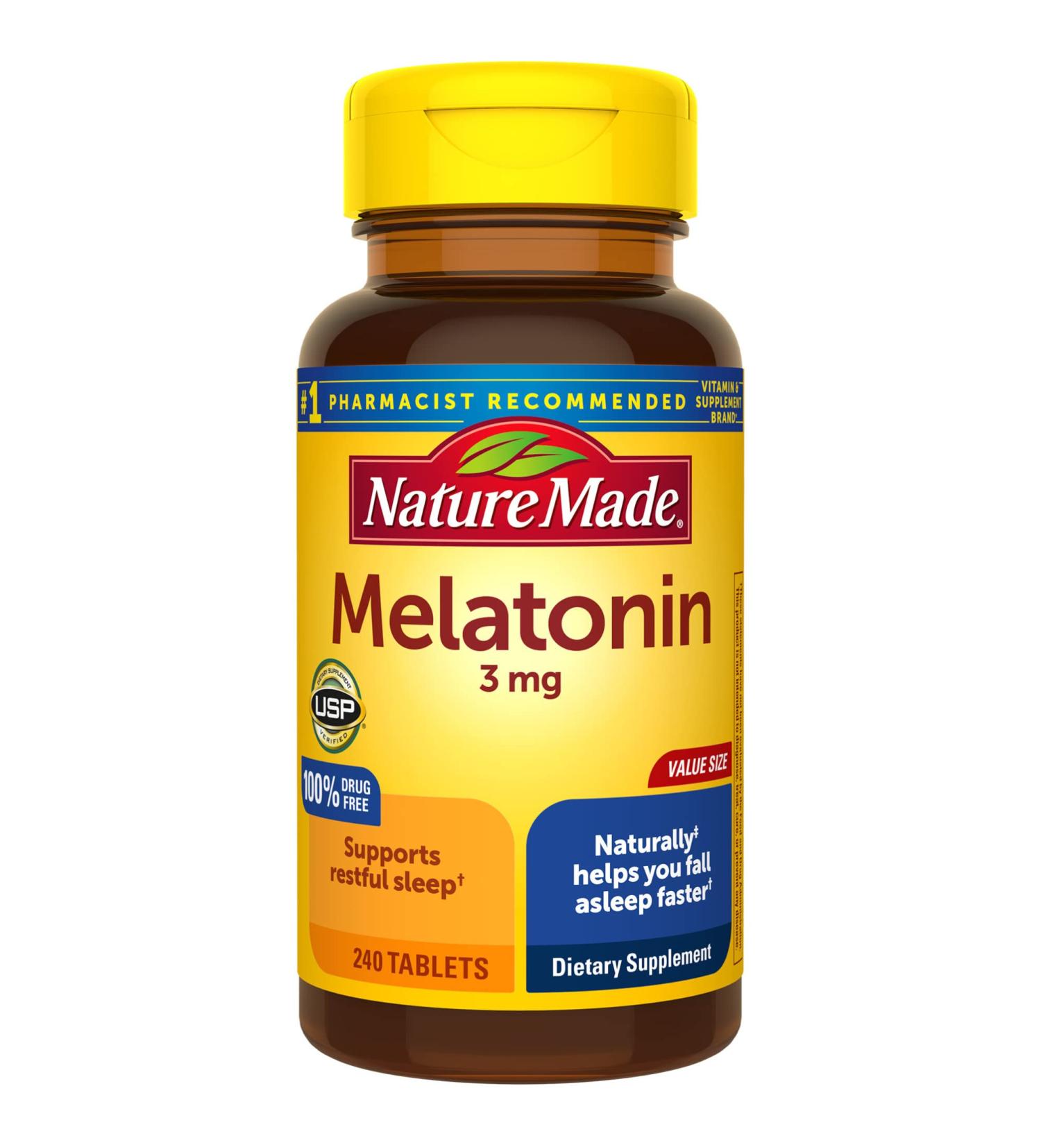 Nature Made Melatonin 3 mg - 240 Tablets for Sleep Support | Buy Online - Buy Online on GoSupps.com