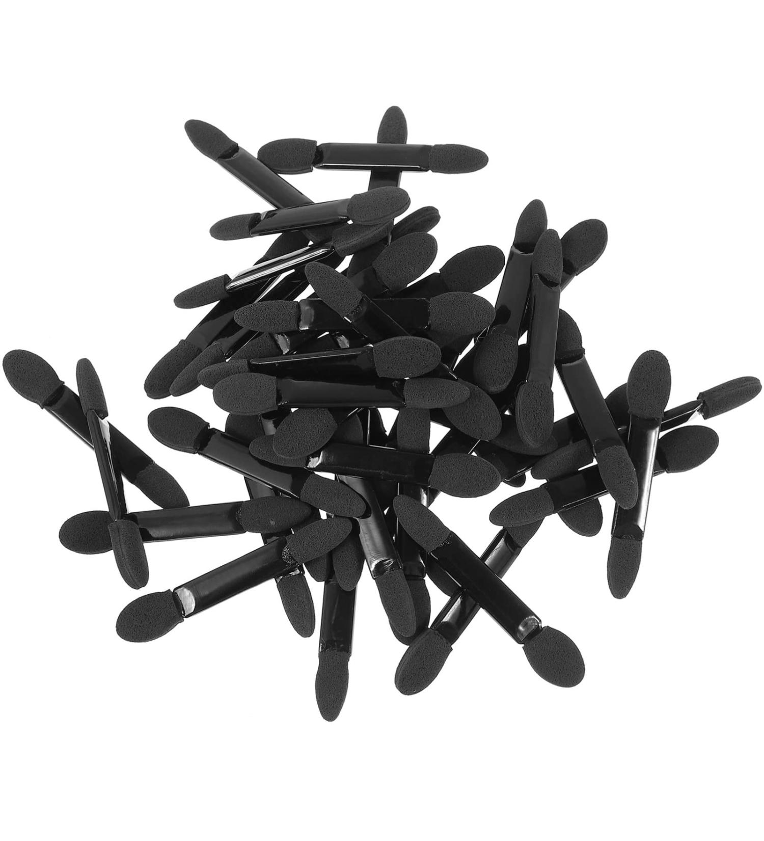 KALLORY 50pcs Makeup Sponge Make up Sponges for Face Brush Eyeshadow Cleaning Brush Lip Brush Disposable 1 count (Pack of 1) Black - Buy Online on GoSupps.com