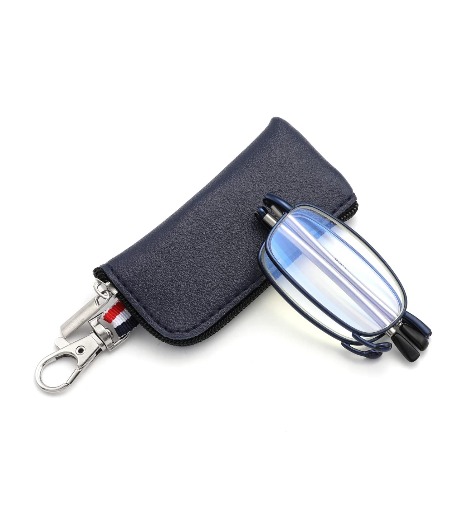 Foldable Mini Metal Blue Light Filter Reading Glasses for Men & Women - Lightweight Anti-Blue Computer Glasses with Case - Stylish & Portable - Buy Online on GoSupps.com