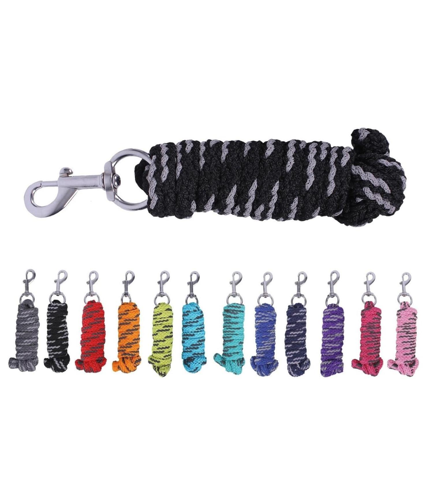 netproshop tie rope horse lead rope with snap hook 2 meters color: black