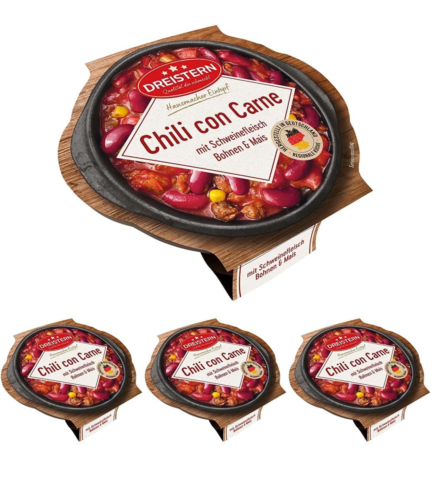 Buy Dreistern Chili con Carne 400g (Pack of 4) - Authentic Flavor Fast International Shipping - Buy Online on GoSupps.com