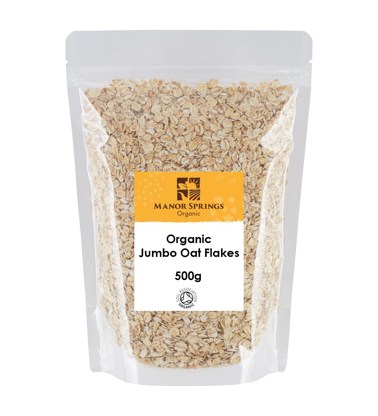 Organic Jumbo Oat Flakes 500g by Manor Springs Organic - Buy Online on GoSupps.com