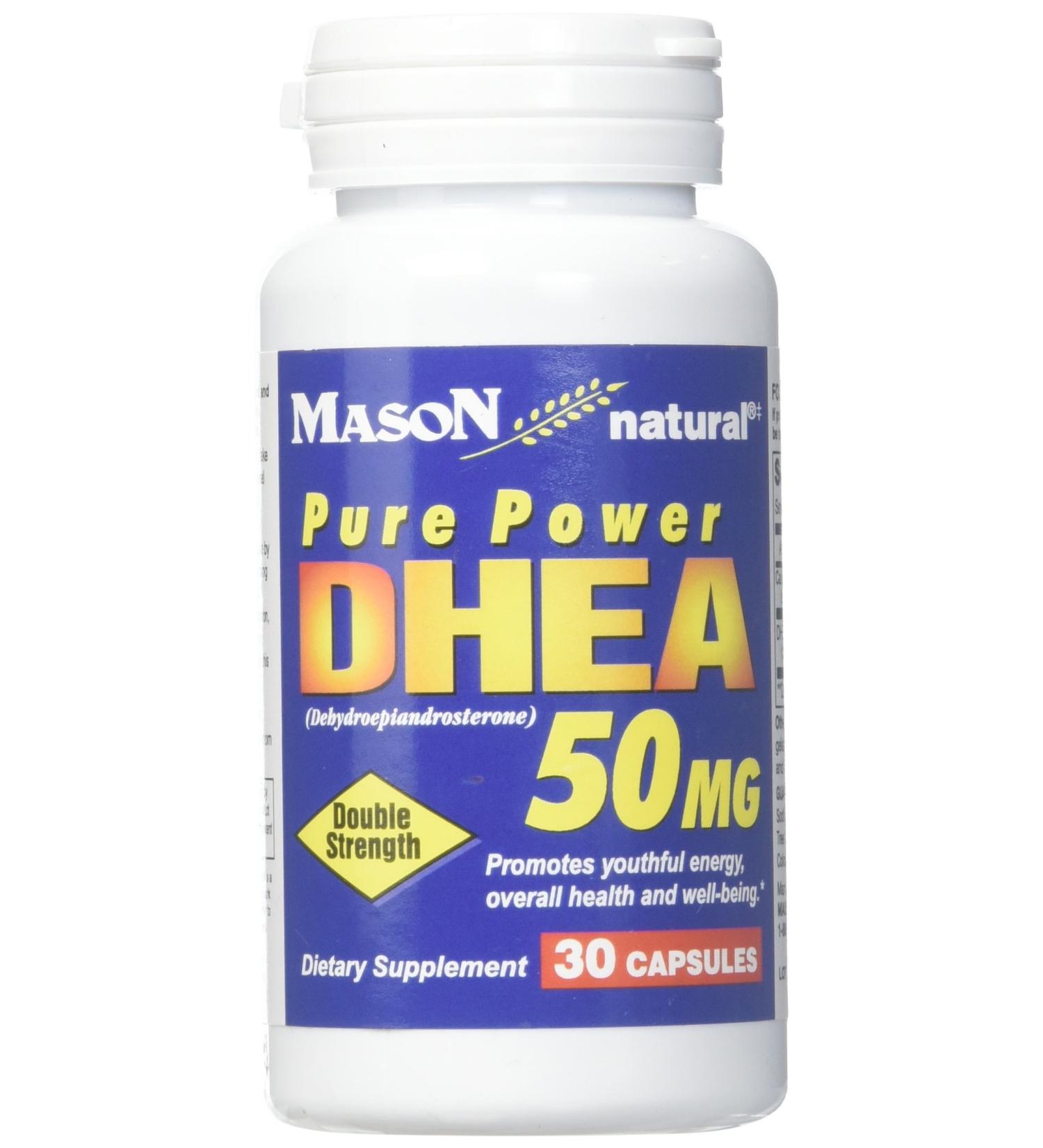 Mason Natural DHEA 50 mg - 30 Capsules for Hormonal Balance & Wellness - Buy Online on GoSupps.com
