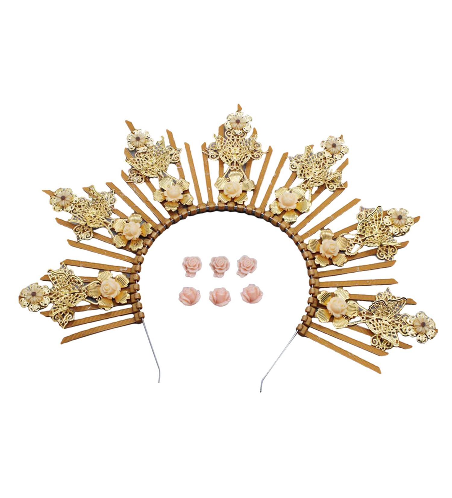 amangul Lolitaa halocrown Headwear Material SunGoddess Headpiece Crowns Headband Tiaras haloheadband(Ts 23A10 Gold Bar Ch) - Buy Online on GoSupps.com