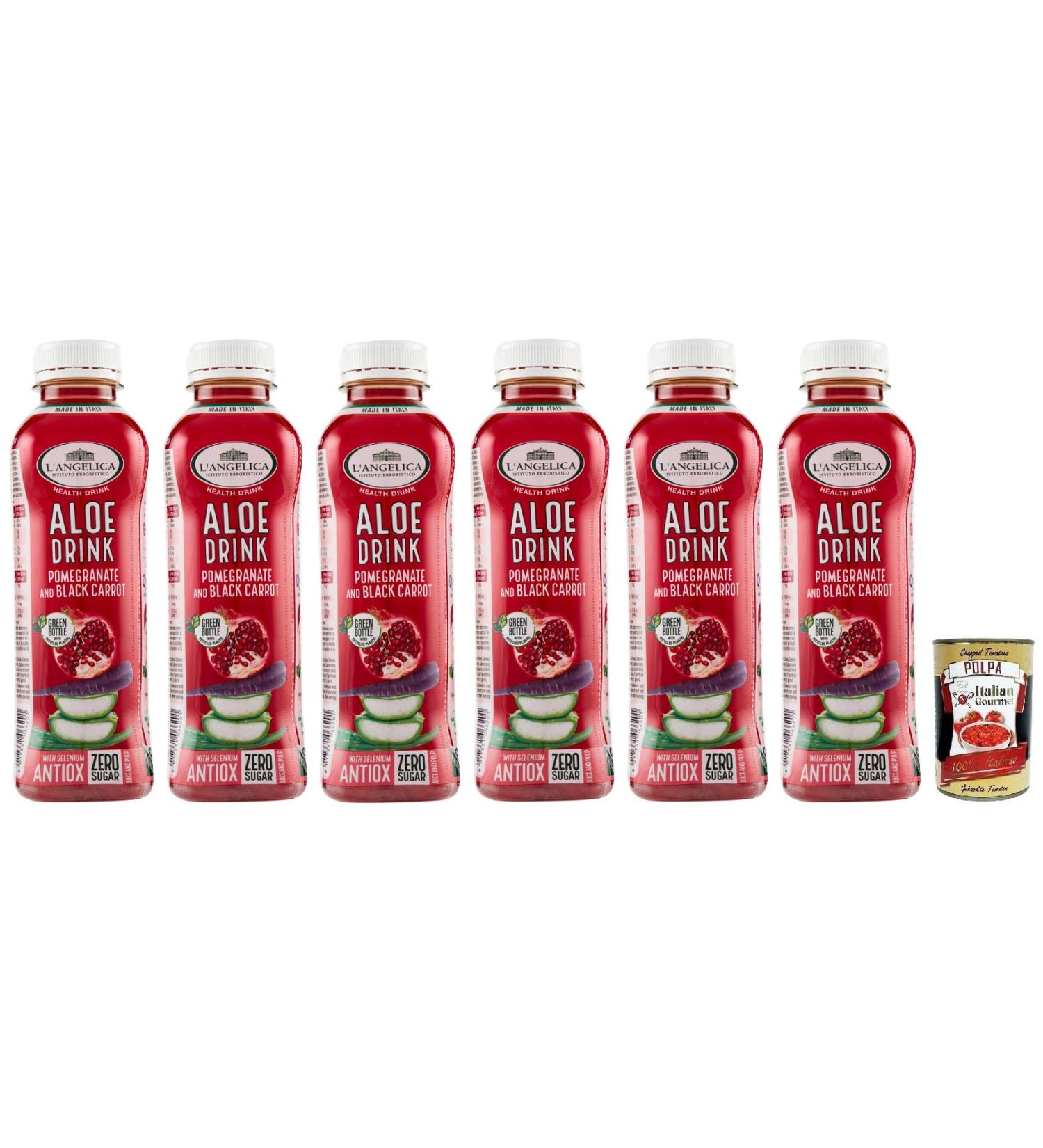 L'Angelica Health Drink Lot of 6 disposable PET bottles 500 ml + Gourmet Italian Tomato Pulp Tomato Pulp 400 g - Buy Online on GoSupps.com