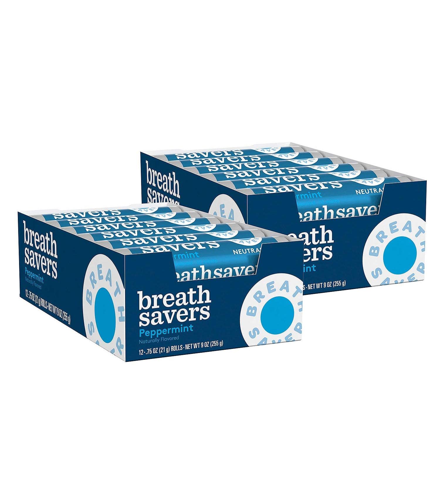 Breathsavers Peppermint Mints 24-Count (2 Pack of 12) - 0.75 Ounce, Pack of 24 | Refreshing Peppermint Breath Freshener - Buy Online on GoSupps.com
