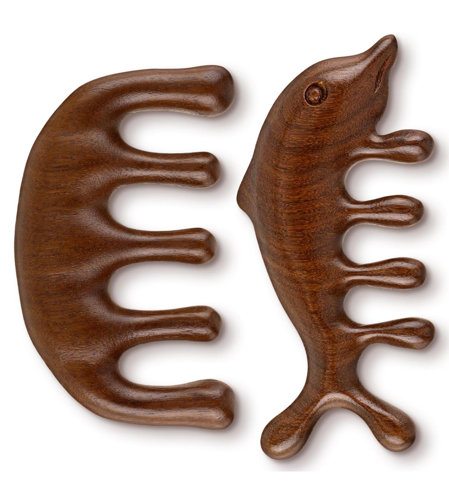 Buy Amaxiu Wooden Scalp Massage Comb | Natural Sandalwood No Static Wide Teeth Gua Sha Tool for Men & Women - Buy Online on GoSupps.com