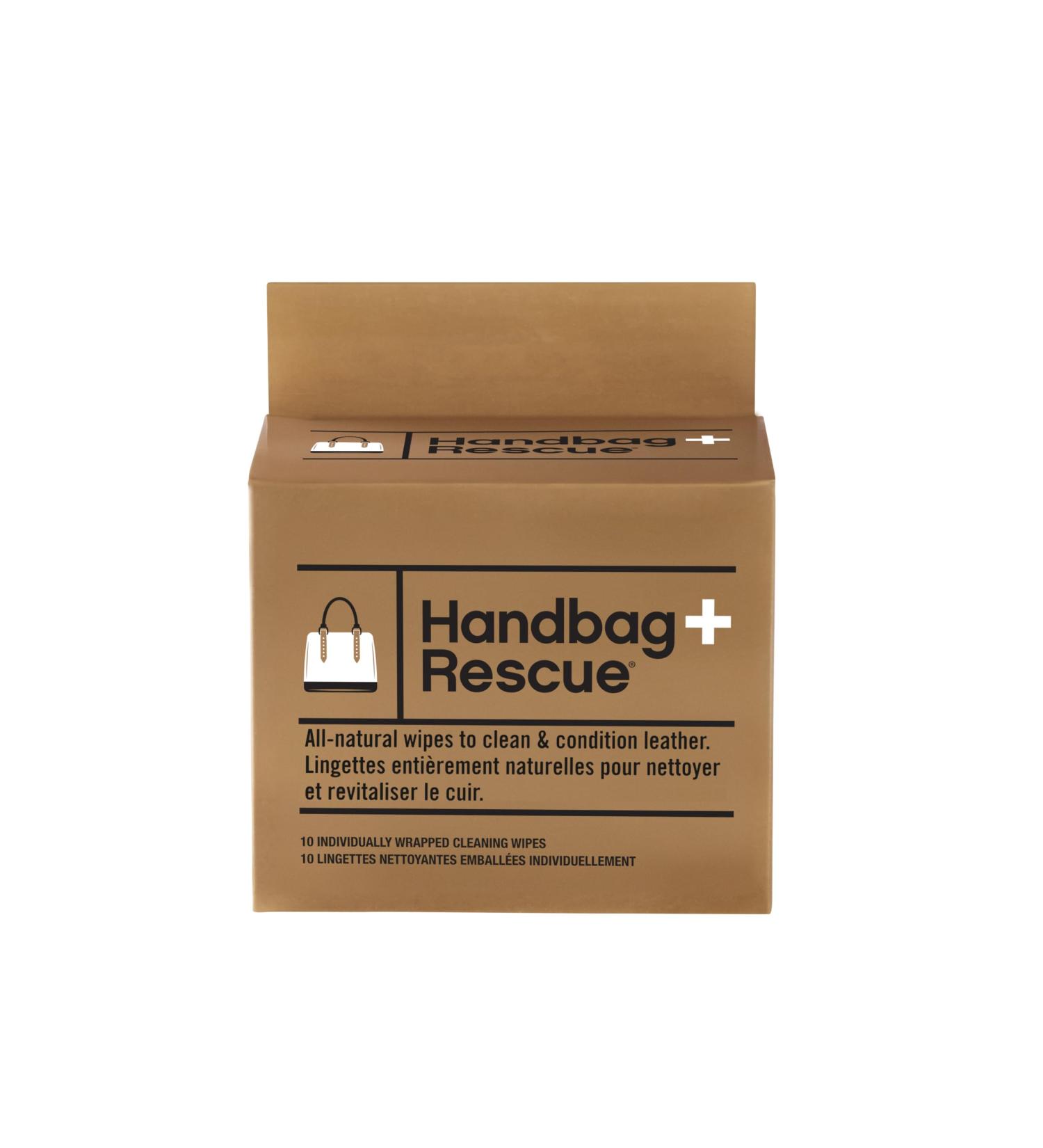 HandBagRescue All-Natural Cleaning Wipes - Remove Dirt & Stains Condition Leather Handbags - Box of 10 Individually Wrapped Wipes - Buy Online on GoSupps.com