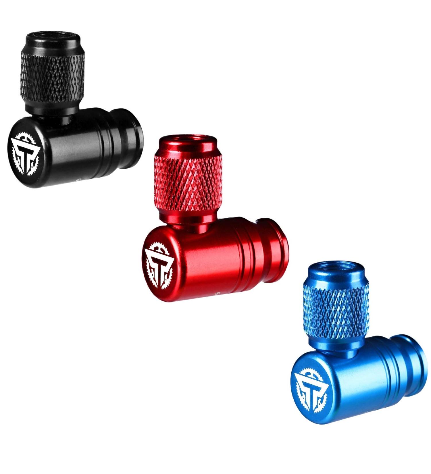Turbulent CO2 Bike Tire Inflator Set - Presta & Schrader Valve Compatible - Quick Air Pump for Mountain, Road & Off-Road Bicycles - Insulated Sleeve - Red - Buy Online on GoSupps.com