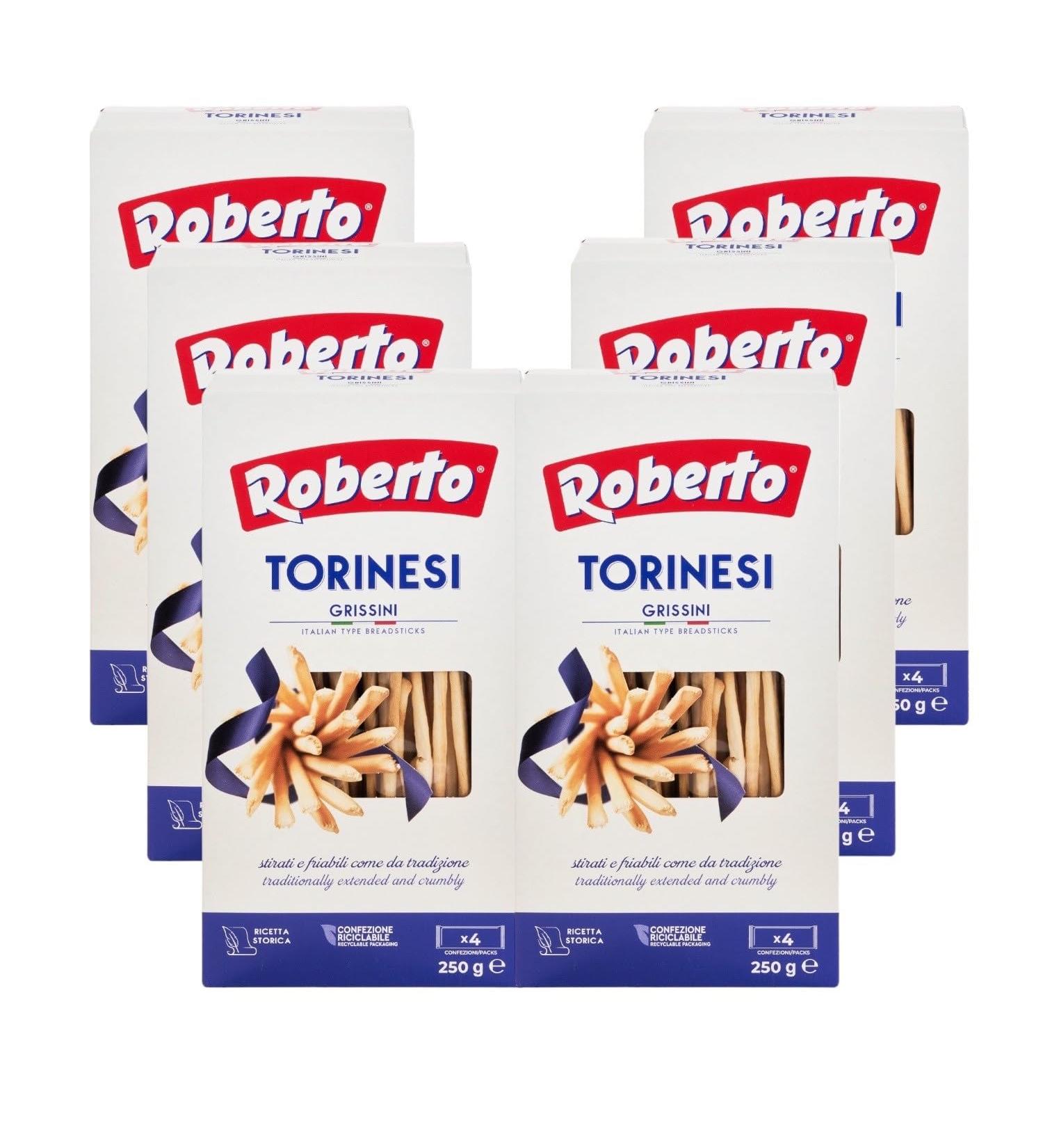 Roberto Grissini Torinesi 6x250g | Ultra-Thin Breadsticks for Snacks Side Dishes & Cheese Plates | Gourmet Italian Snack 41.67g (6 Pack) - Buy Online on GoSupps.com