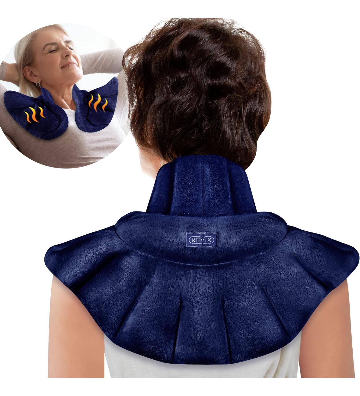REVIX Weighted Microwave Heating Pad for Neck and Shoulders - Hot Herbal Aromatherapy Wrap for Back Pain Relief, Microwavable Moist Heat Neck Warmer - Navy - Buy Online on GoSupps.com