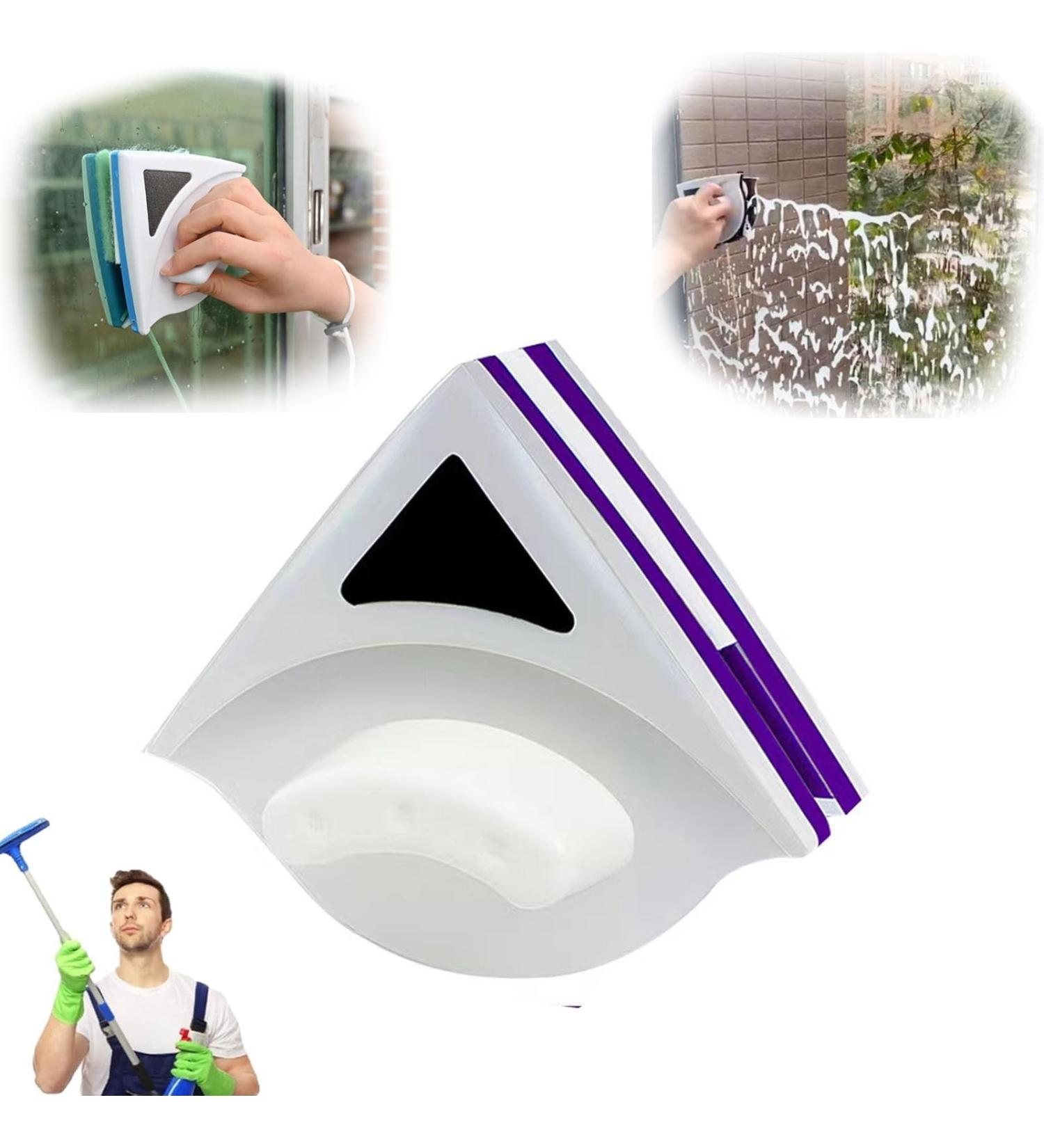 Sofenthiss Magnetic Window Cleaner Double Sided Magnetic Design for All Glass Double Side Magnetic Window Cleaner with A Long Safe Anti-Falling Rope Sofenthiss Window Sill Cleaner Tool D:purple - Buy Online on GoSupps.com