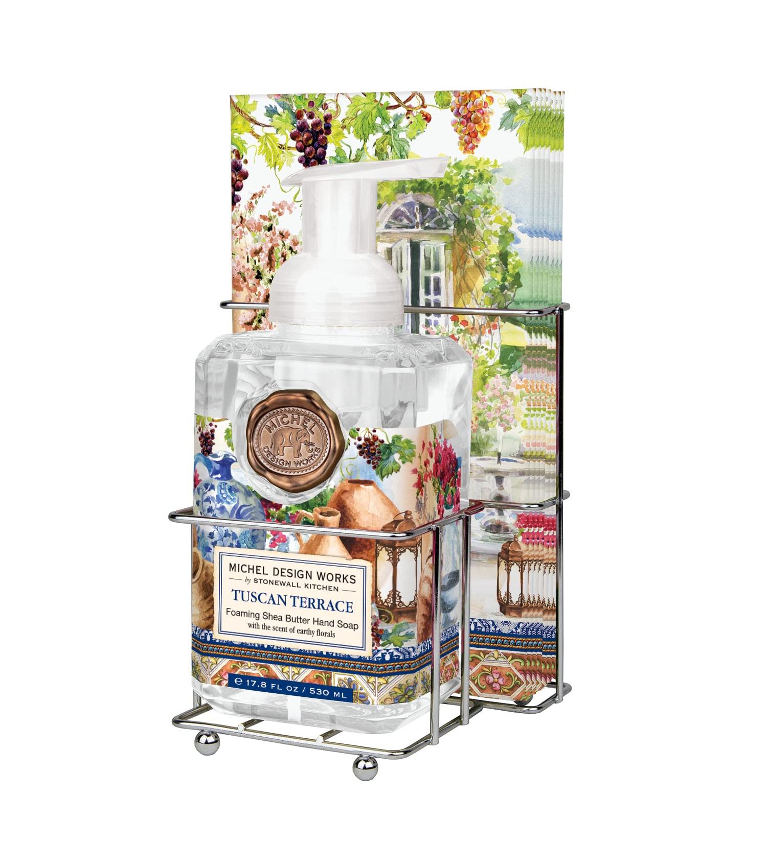 Michel Design Works Scented Foaming Hand Soap and Napkin Caddy Set Tuscan Terrace