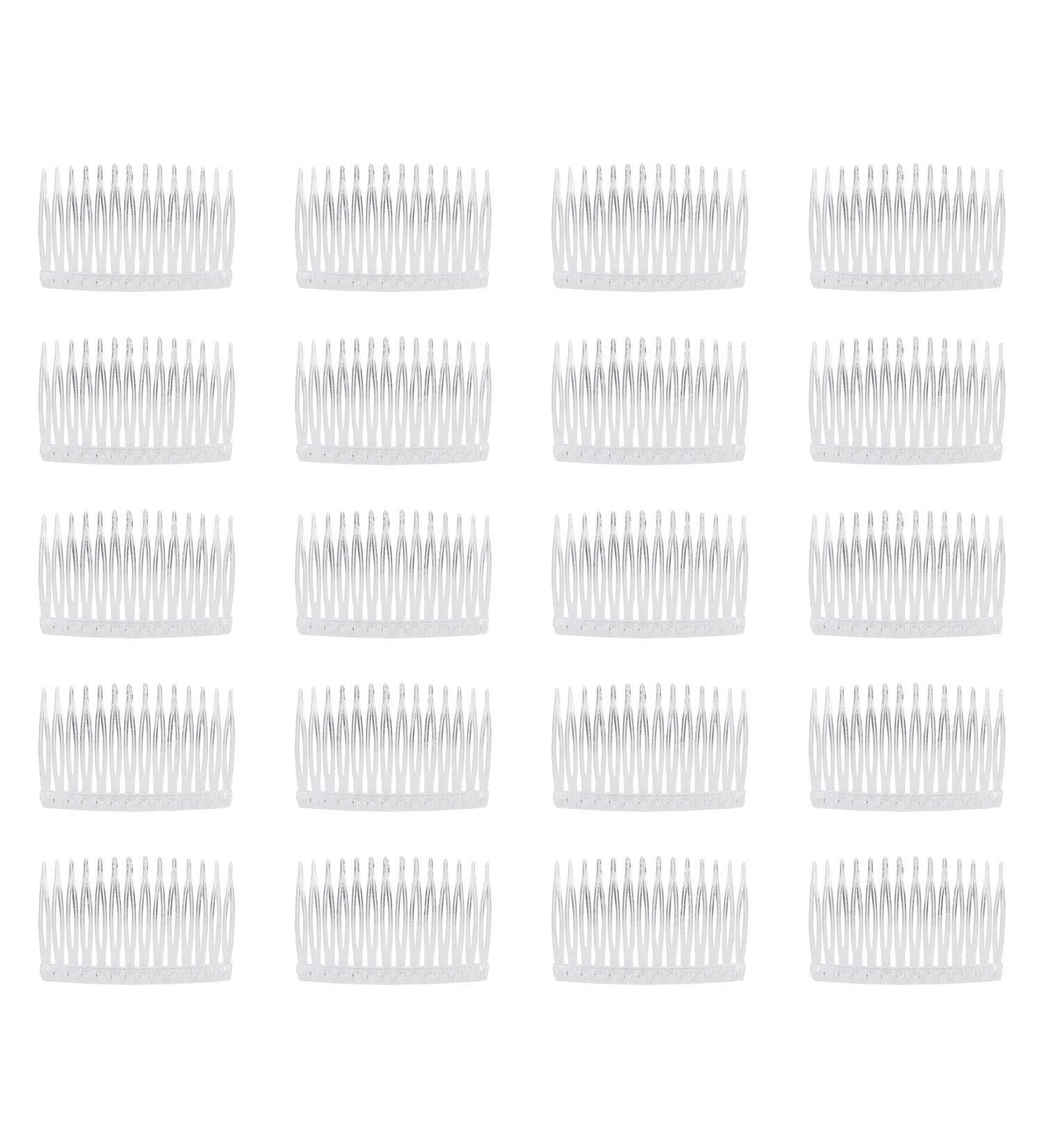 20 Pack Clear Small Plastic Hair Side Comb Set for Women - Bridal Wedding Veil Decorative DIY Crafts - Thin Fine Gray Hair Pins - Mini Barrettes for French Twist Updo Bun - Buy Online on GoSupps.com