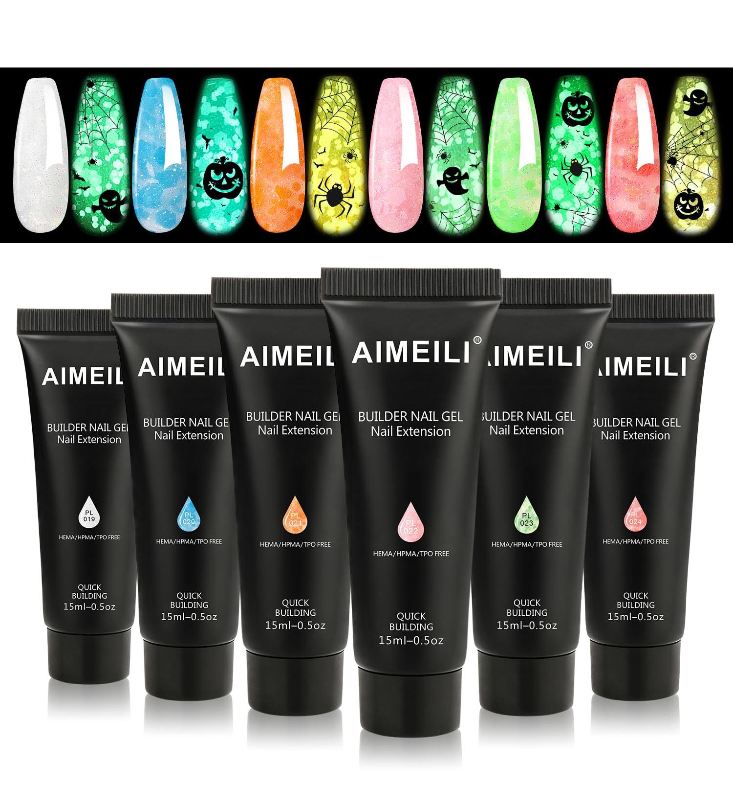 AIMEILI Builder Nail Gel Kit - 6 Colours 15ml | Nail Extension Gel Polish Acrylic | UV LED Builder Nail Gel Set - Nail Enhancement Gel Gifts Kit - Buy Online on GoSupps.com