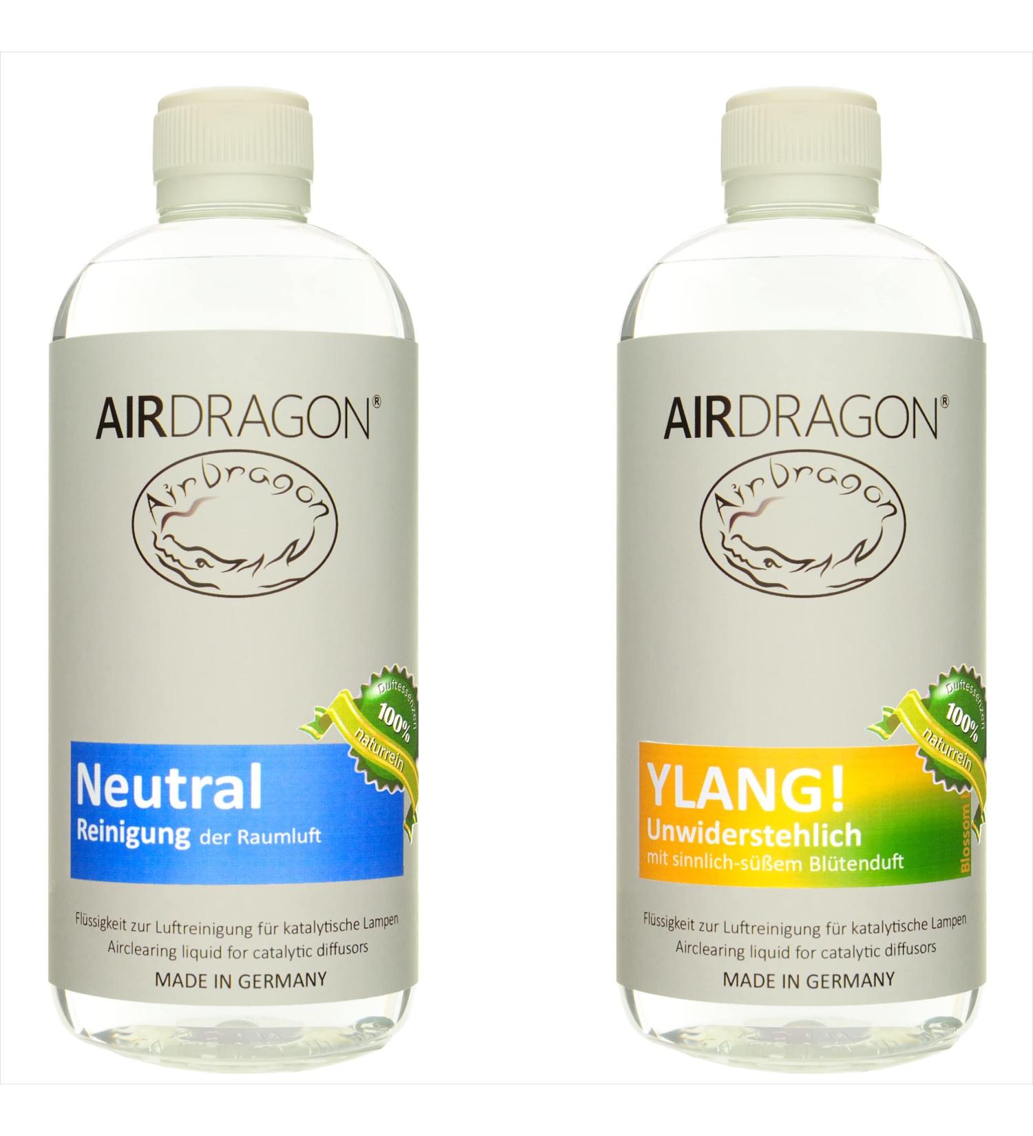 Airdragon Fragrance Set - Neutral + Ylang | 2x1L for Catalytic Lamps | Premium Natural Room Fragrance - No Artificial Scents - Buy Online on GoSupps.com