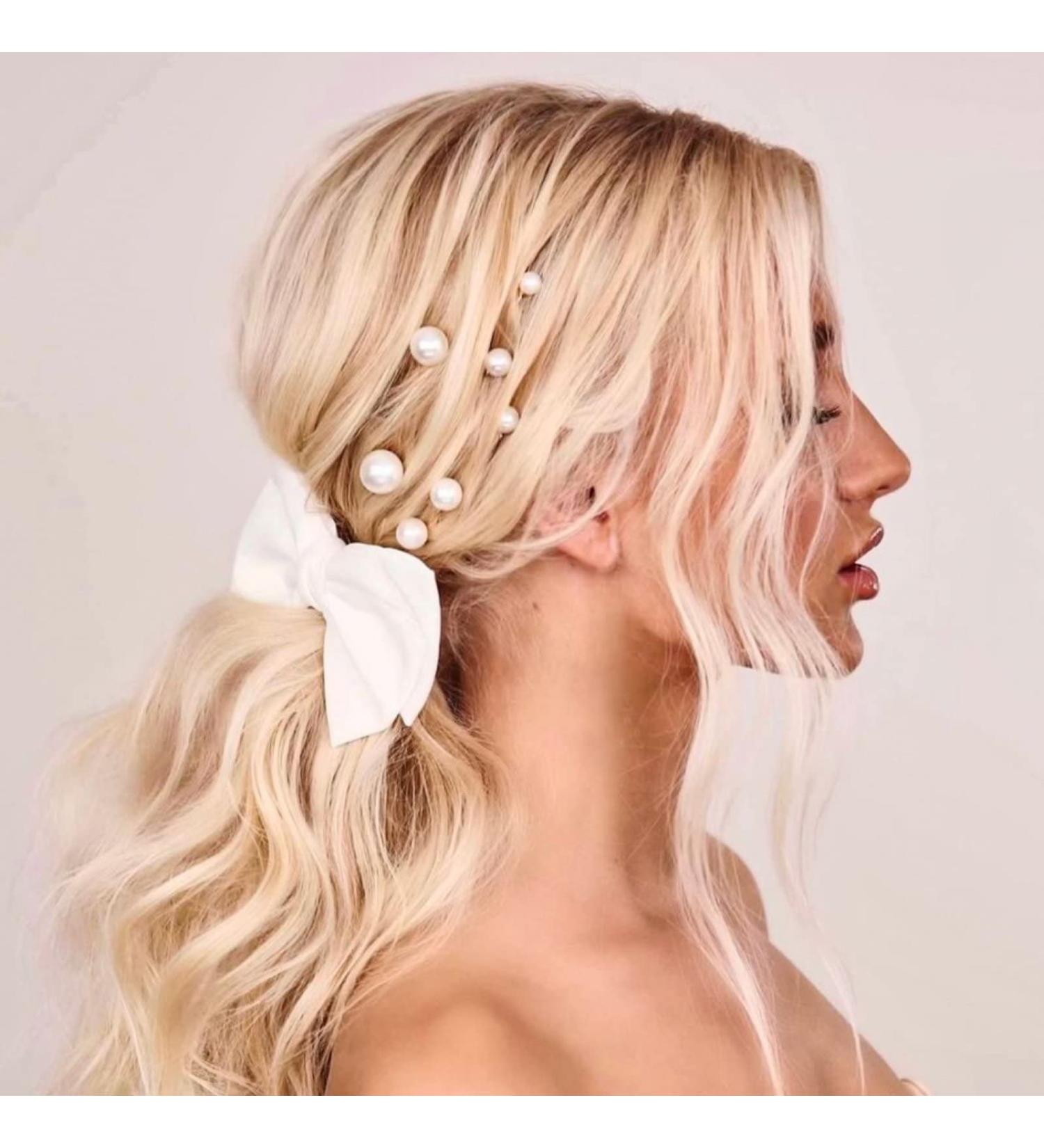 Sweetv 18Pcs Pearl Wedding Hair Pins Set - Bridal Hair Accessories for Brides in Gold - Buy Online on GoSupps.com