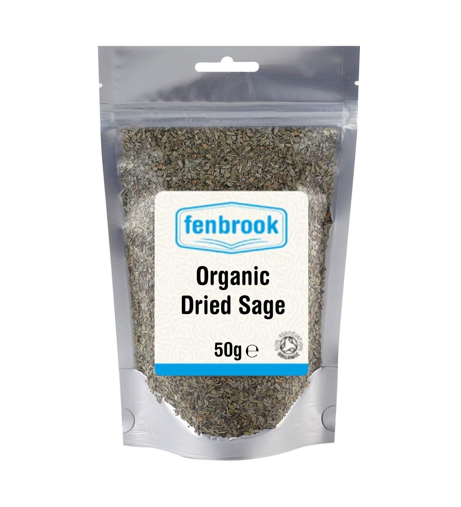 Certified Organic 50g Dried Sage by Fenbrook Organic - Shop Now - Buy Online on GoSupps.com