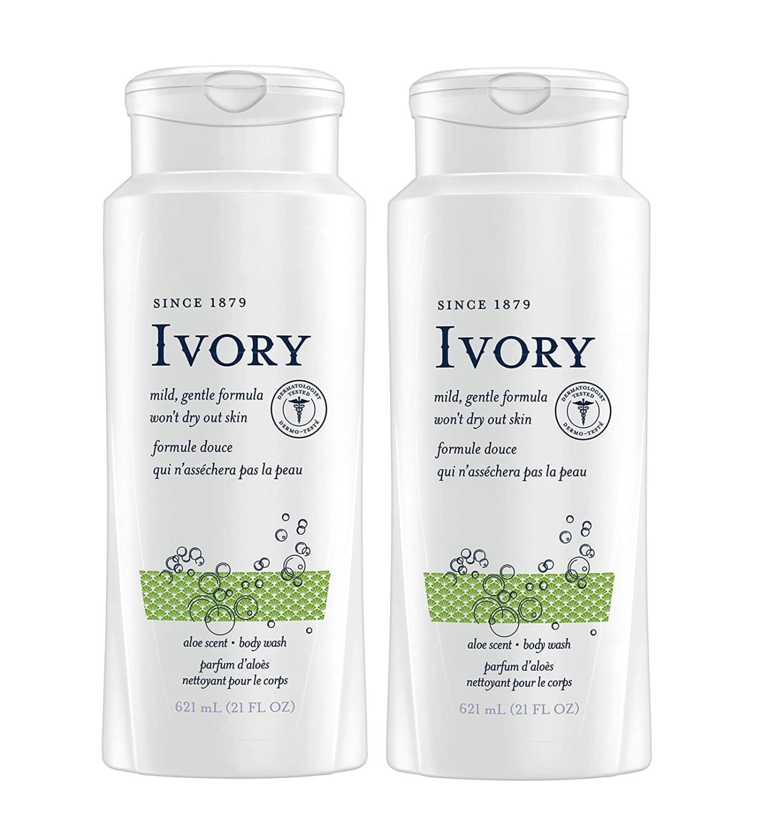 Ivory Scented Body Wash Aloe 21 oz - Pack of 2 | Gentle Cleanse & Hydration - Buy Online on GoSupps.com