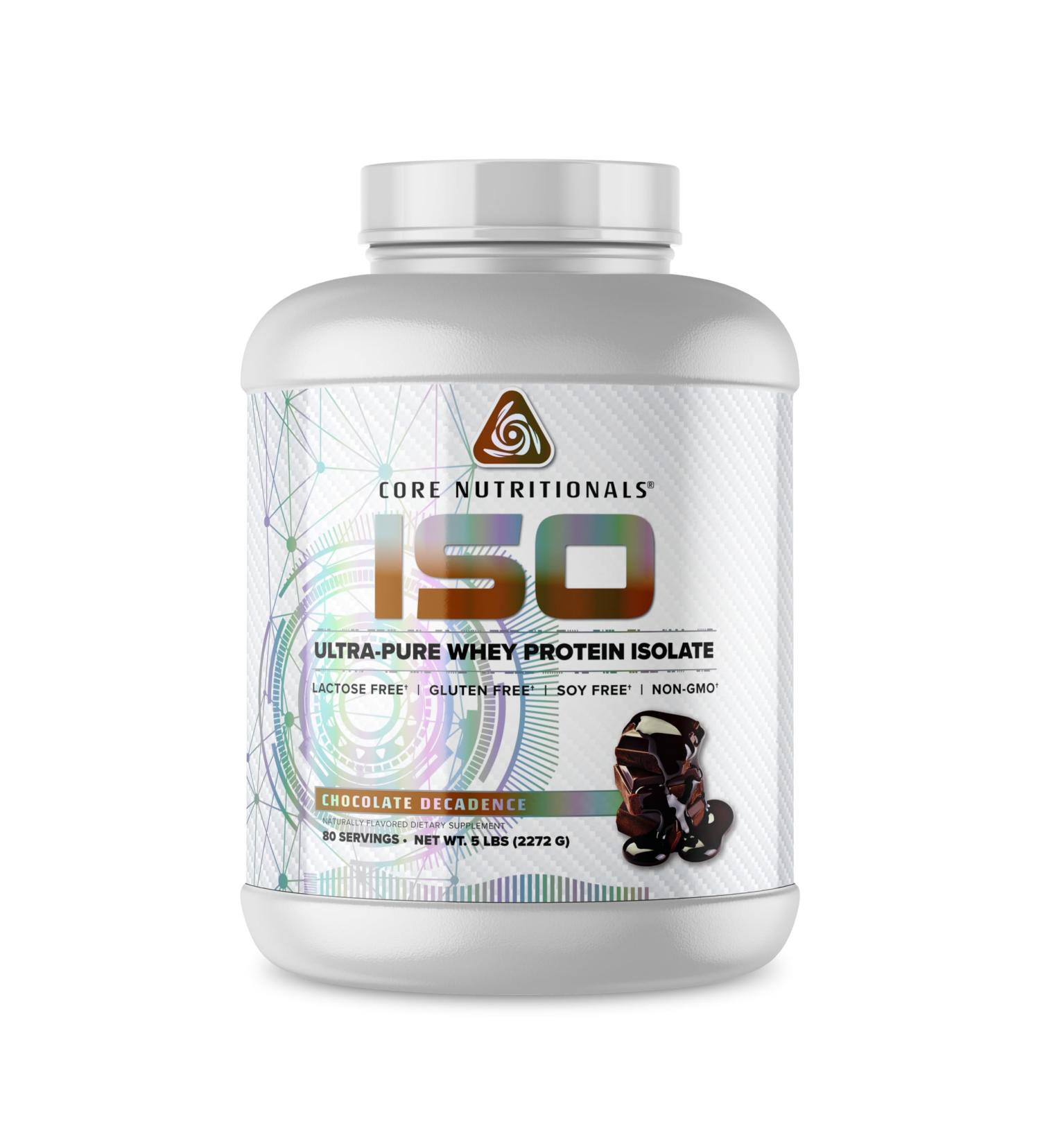 Core Nutritionals ISO Whey Protein Isolate - 100% Micro Filtered Zero Artificial Fillers 25g Protein per Serving 80 Servings - Chocolate Decadence - Buy Online on GoSupps.com