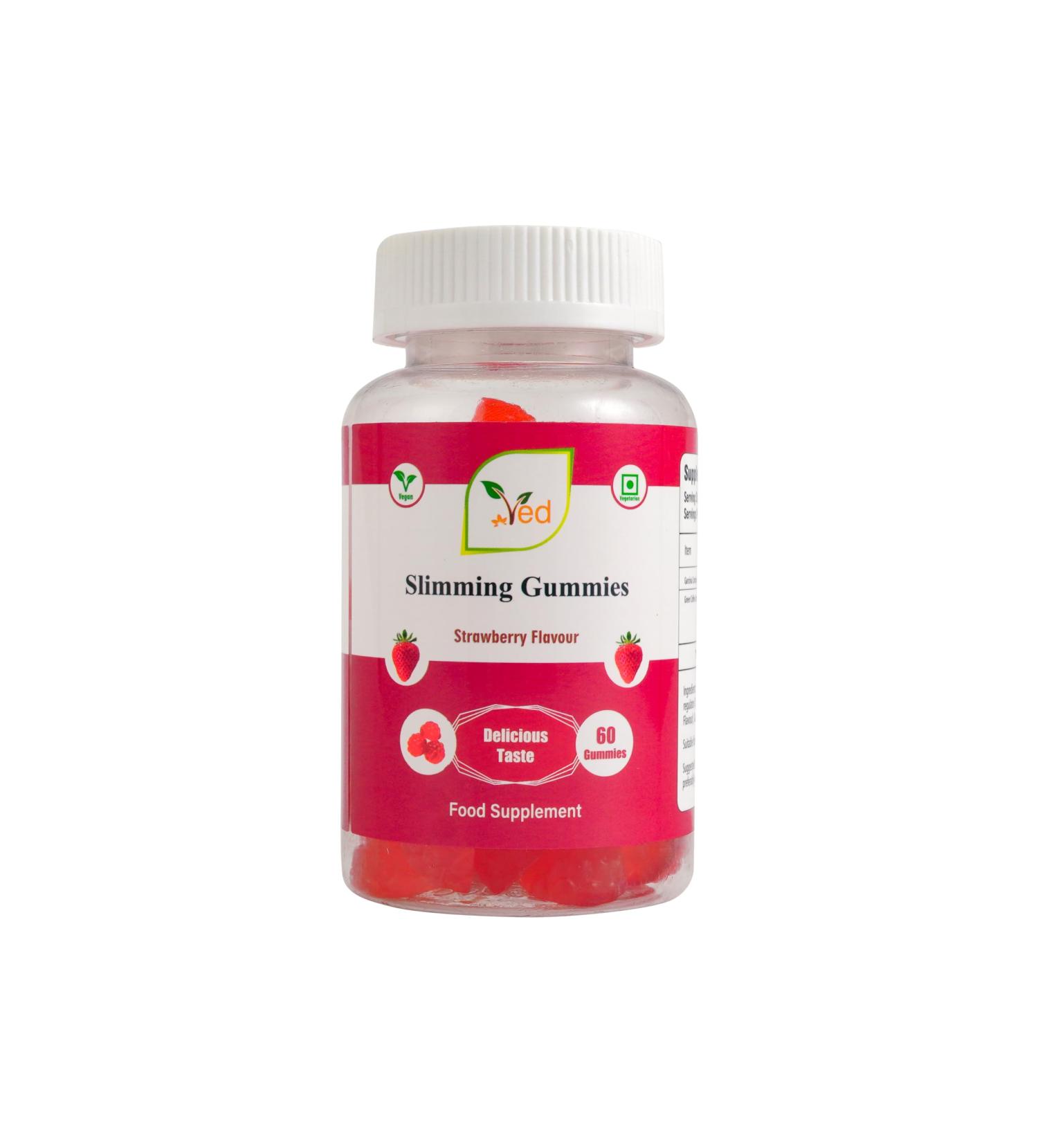 Ved SLM Chews Slimming Gummies Strawberry Flavor Garcinia Cambogia with Green Coffee Extract Gummies Vegan Supplement for Men and Women 60 Chews 30 Day Supply - Buy Online on GoSupps.com