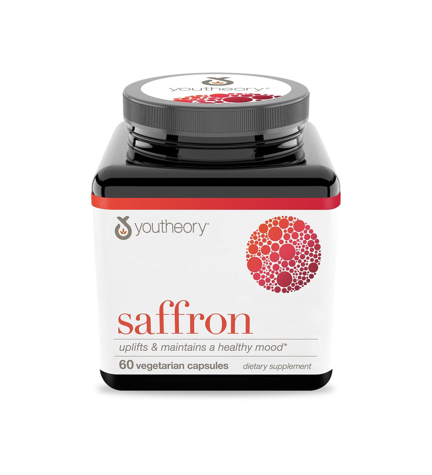 Youtheory Saffron Advanced with Rhodiola - 60 Count Supplement for Mood & Stress Relief - Buy Online on GoSupps.com