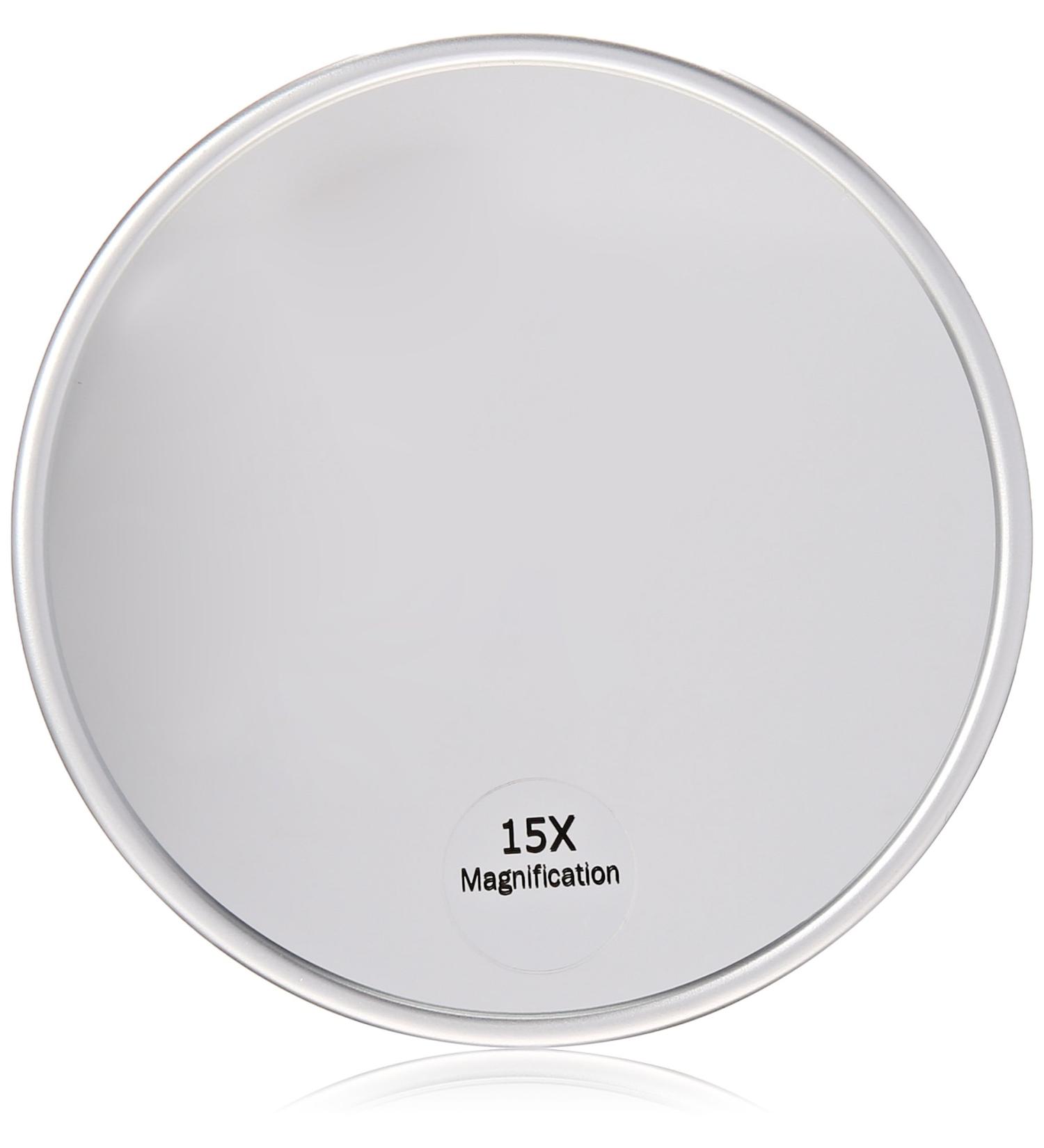 Harry D Koenig & Co 15x Magnification Mirror with Suction Cup  Round  5 Inch 5 Inch (Pack of 1)
